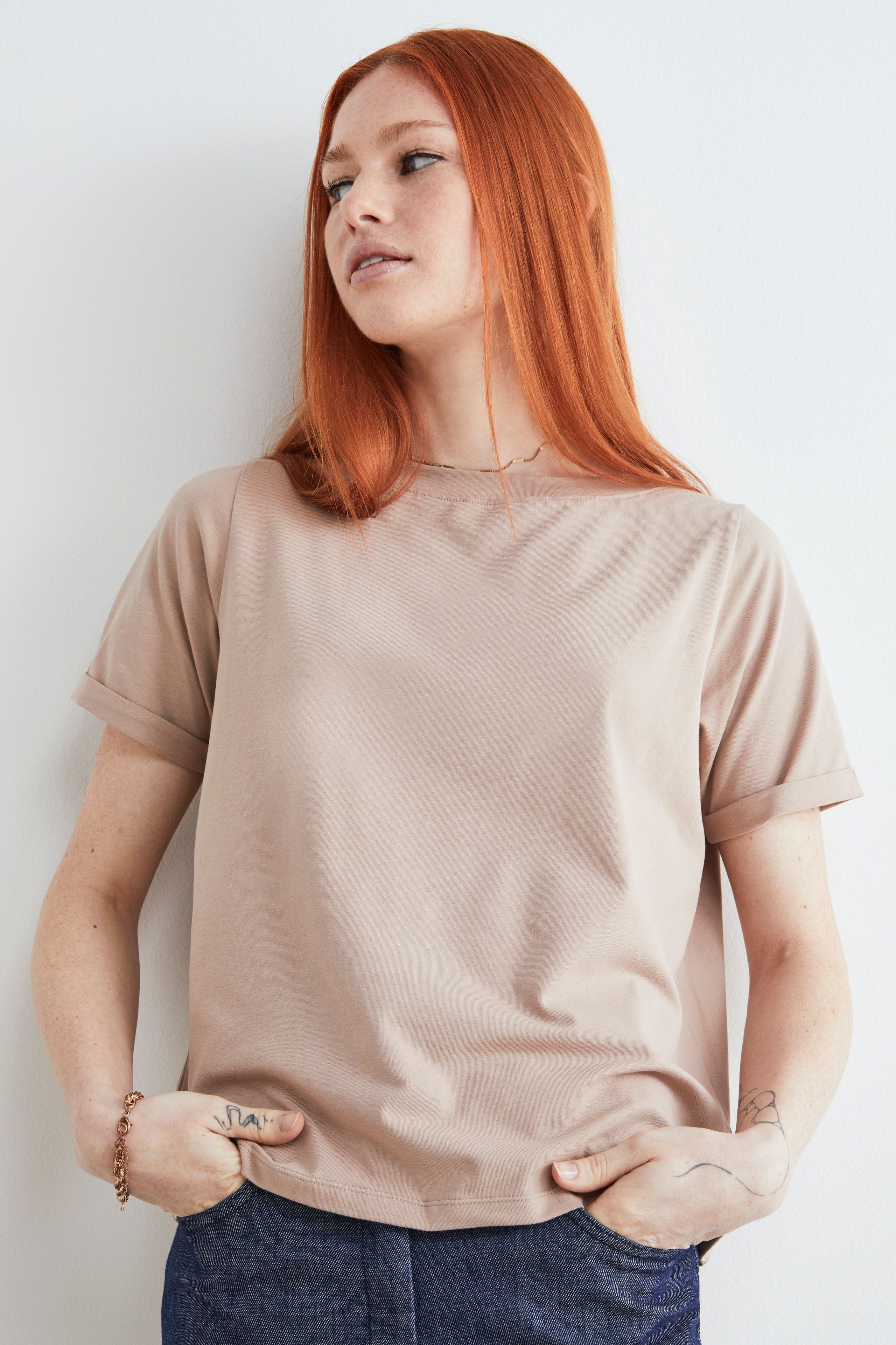 T-shirt en coton - Marron clair