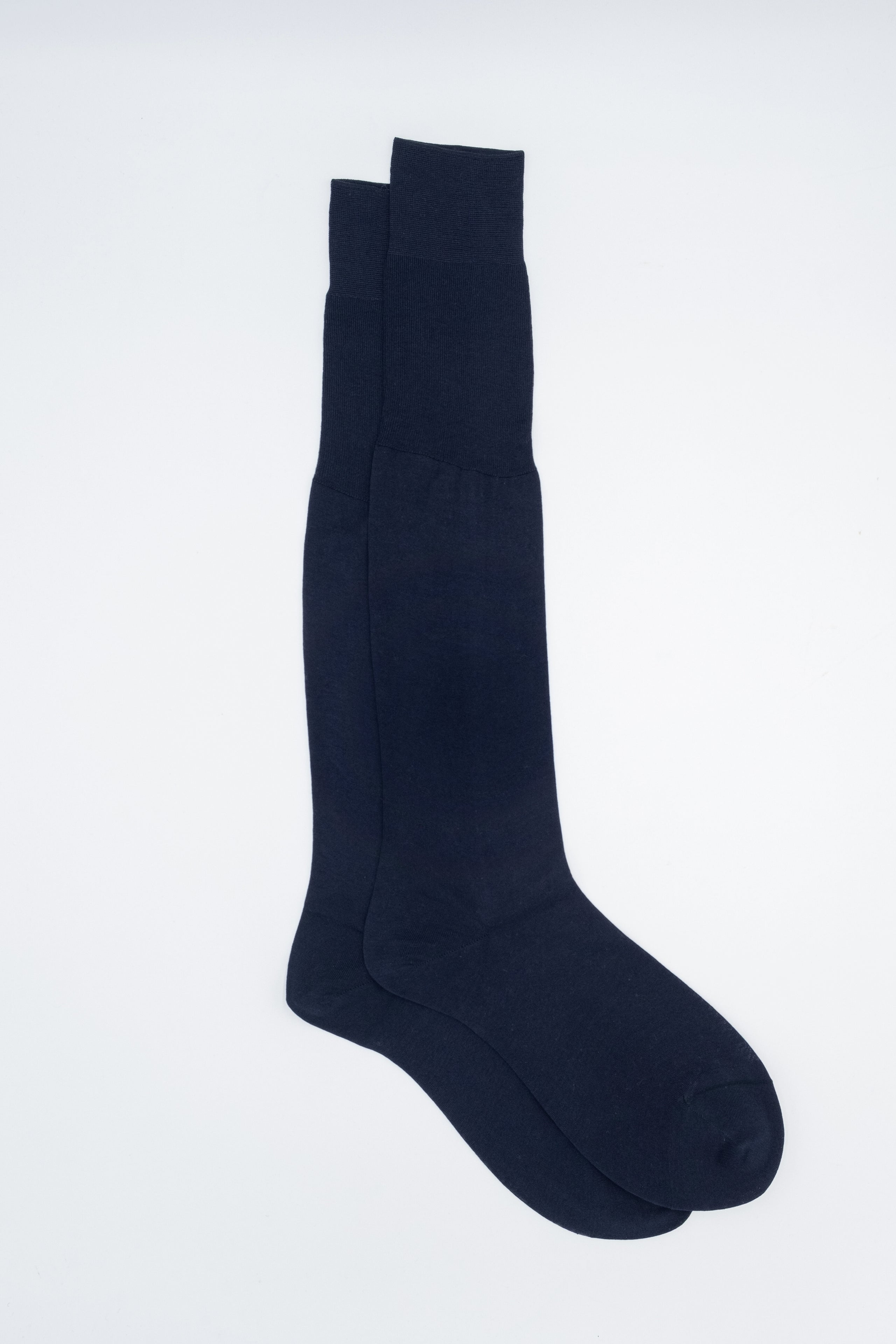 Long Socks in Lisle Cotton - Blue