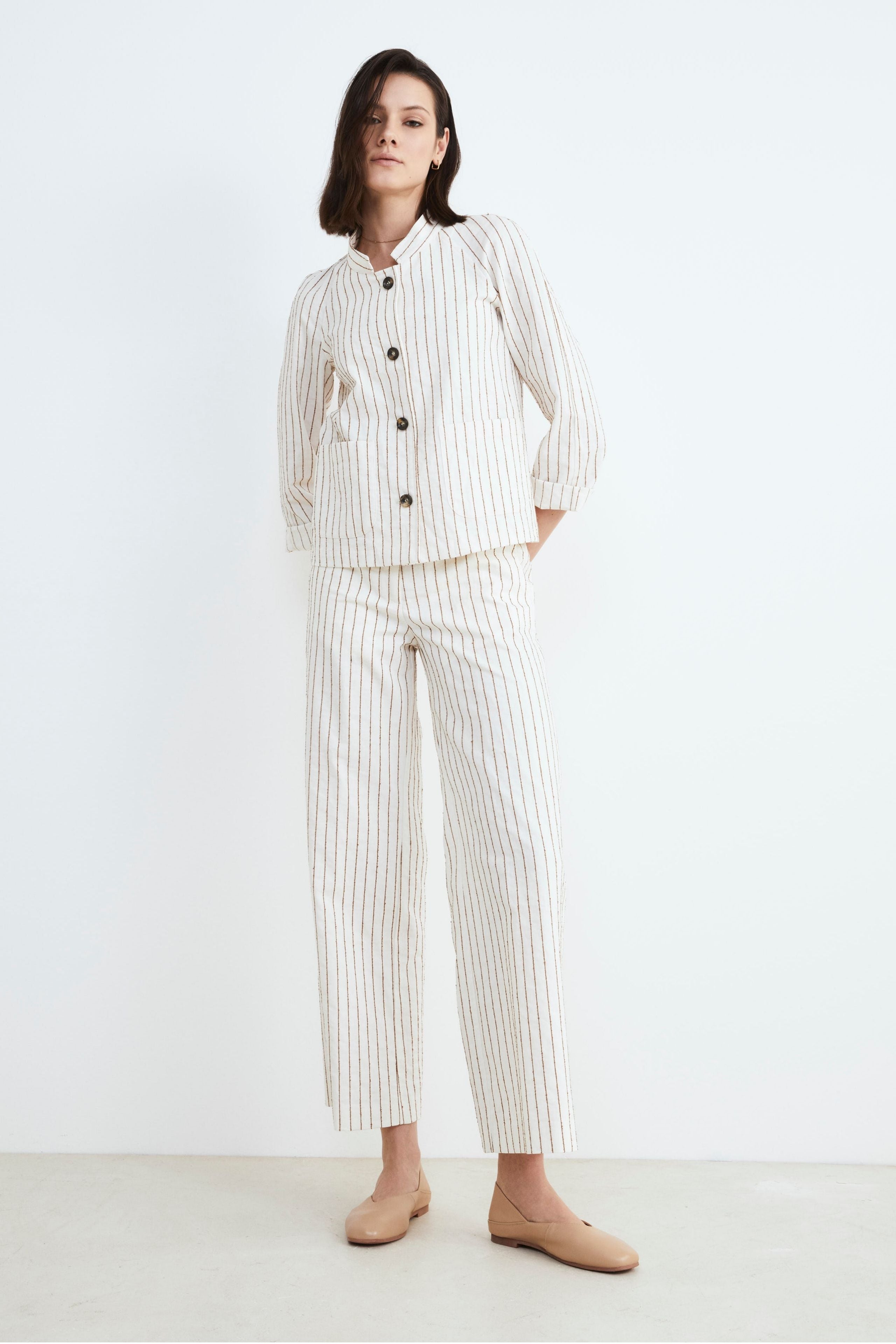 Women’s pinstripe jacket - IVORY PATTERN