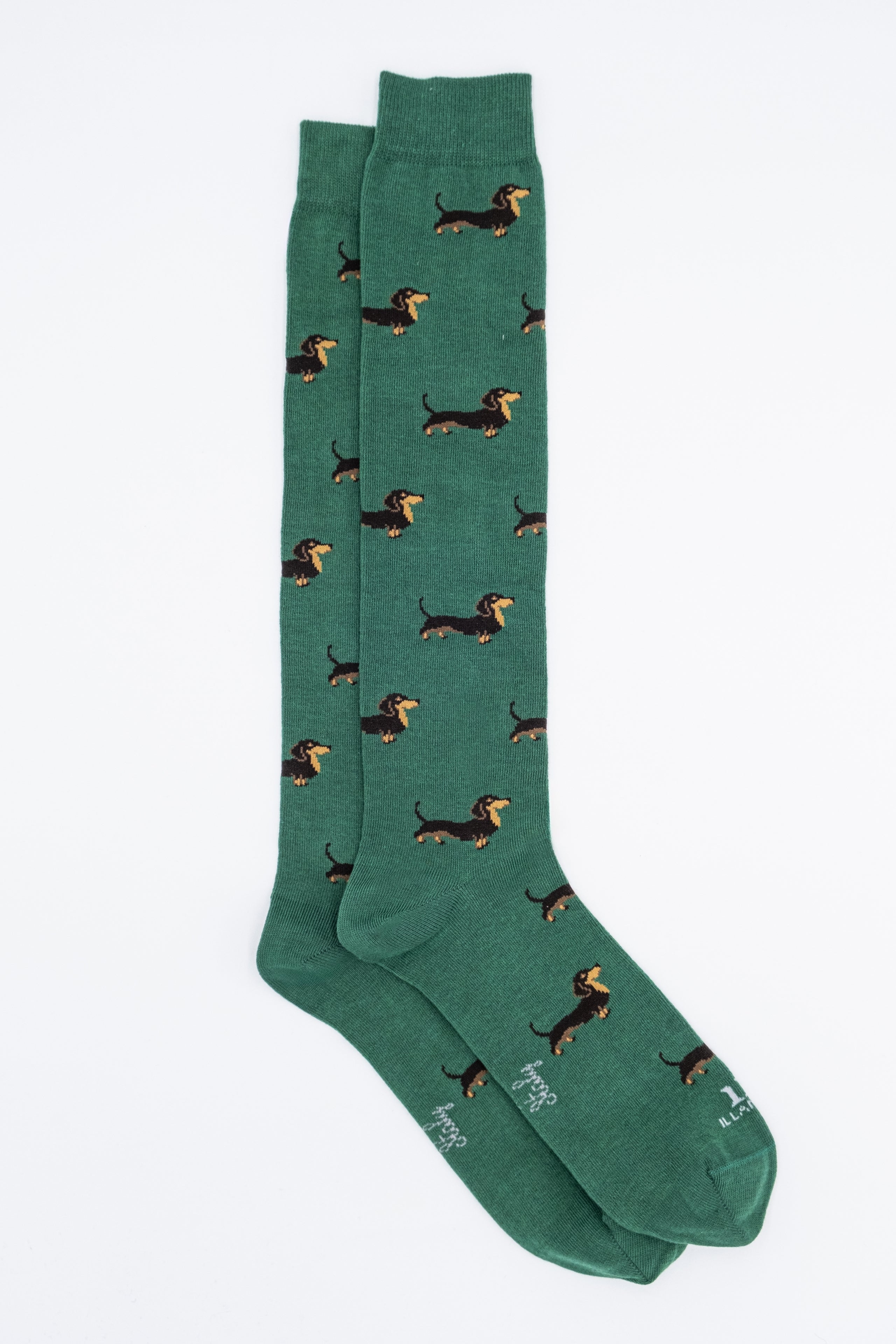 Patterned Long Cotton Socks - Green