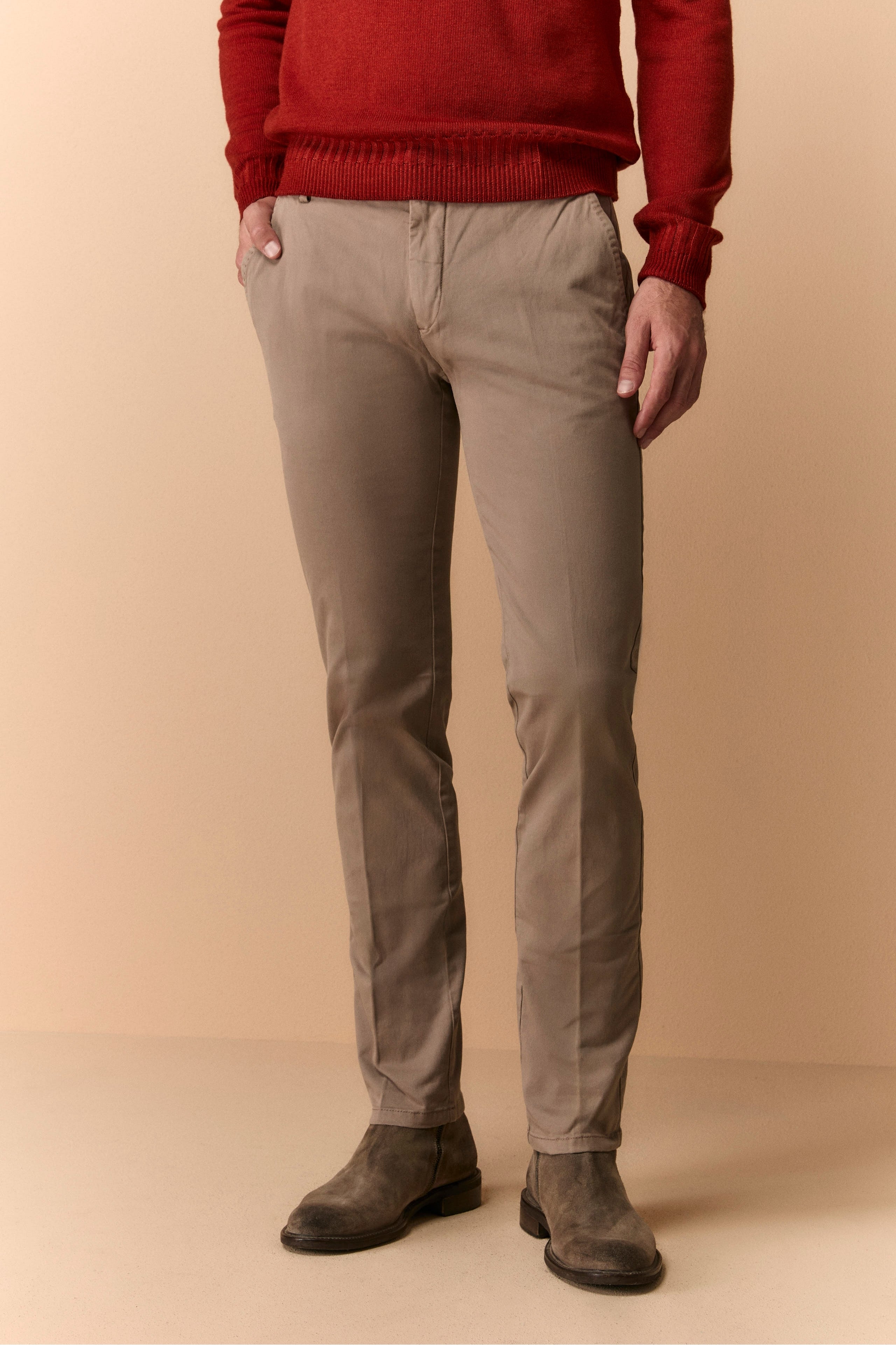 Pantalon Slim Fit en Gabardine - gris