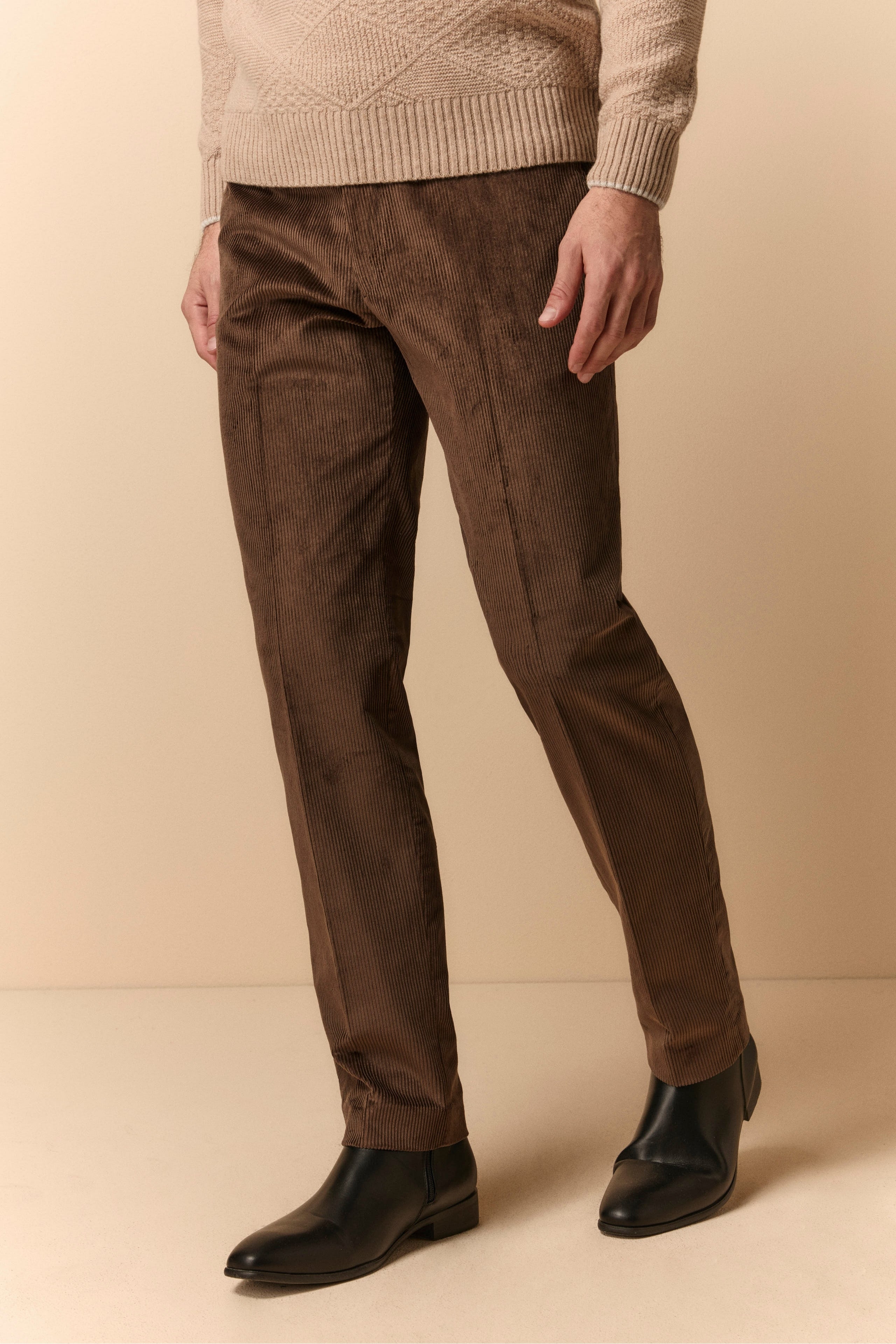 Ribbed Velvet Trousers - CASTAGNA