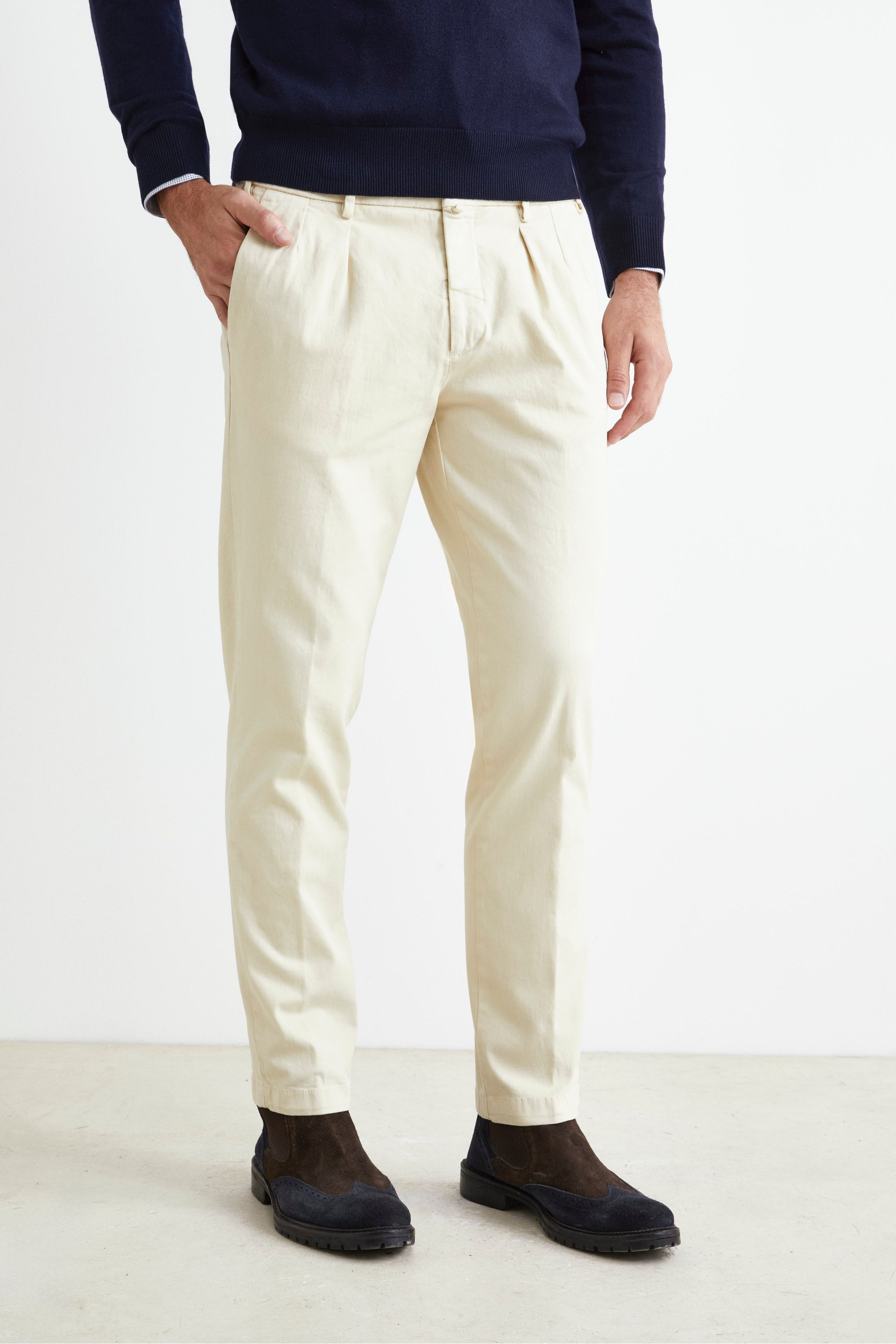 Stretch Slim Fit Pants - WHITE