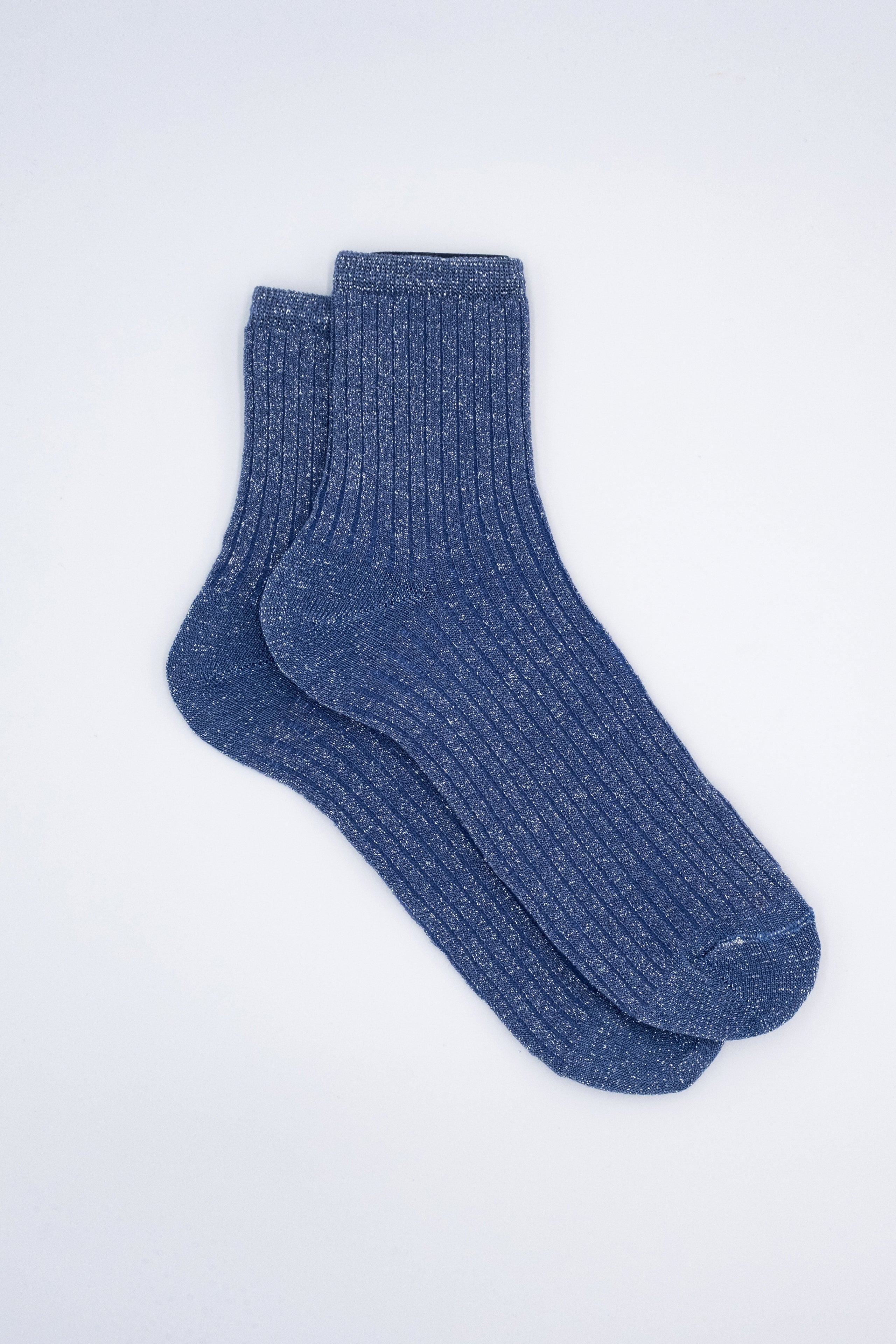 Short Lurex Socks - Denim