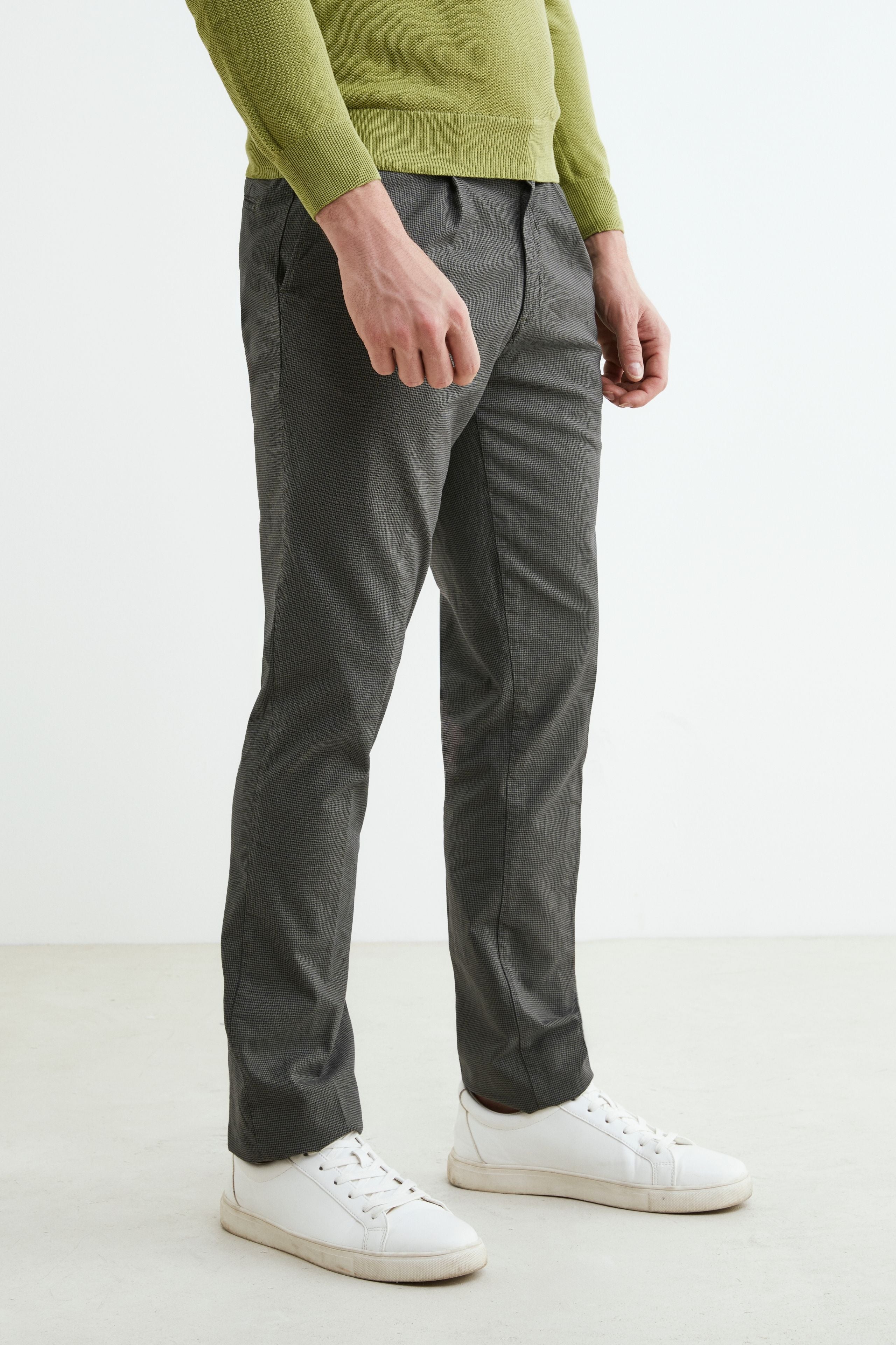 Cotton patterned pants - GREEN