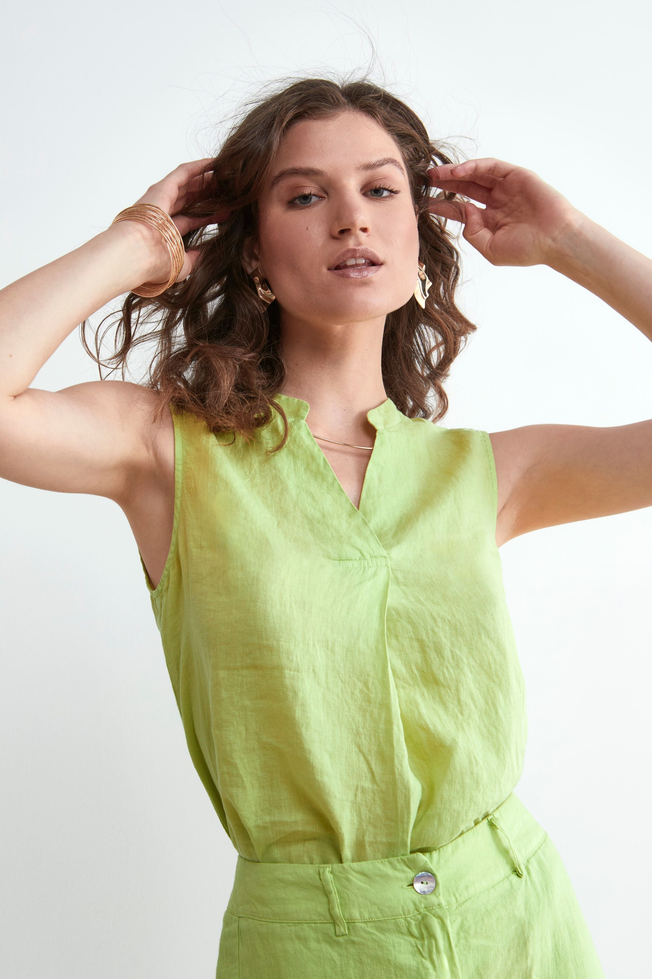 Linen Top - LIME