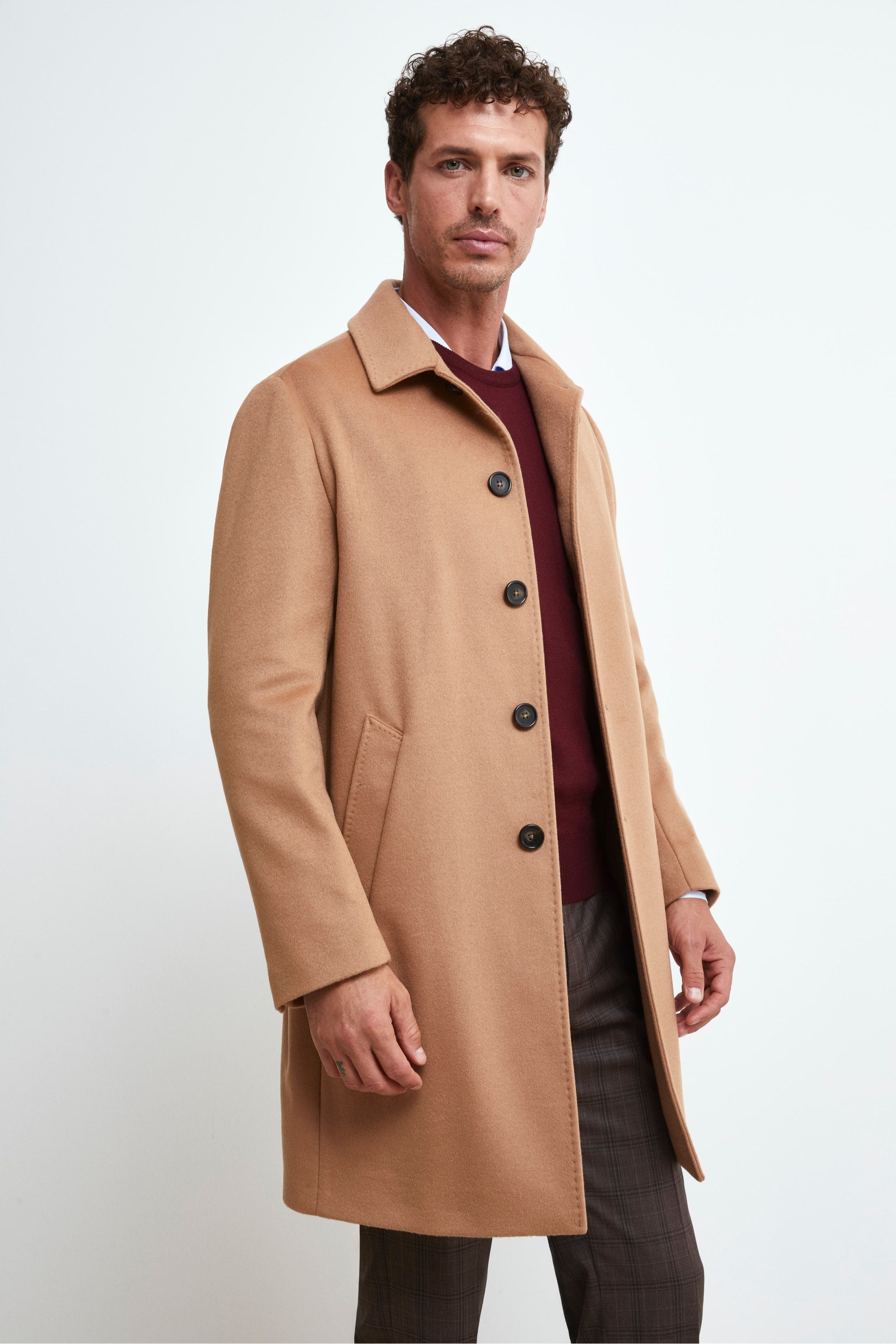 Lined Wool and Cashmere Coat - CAMEL