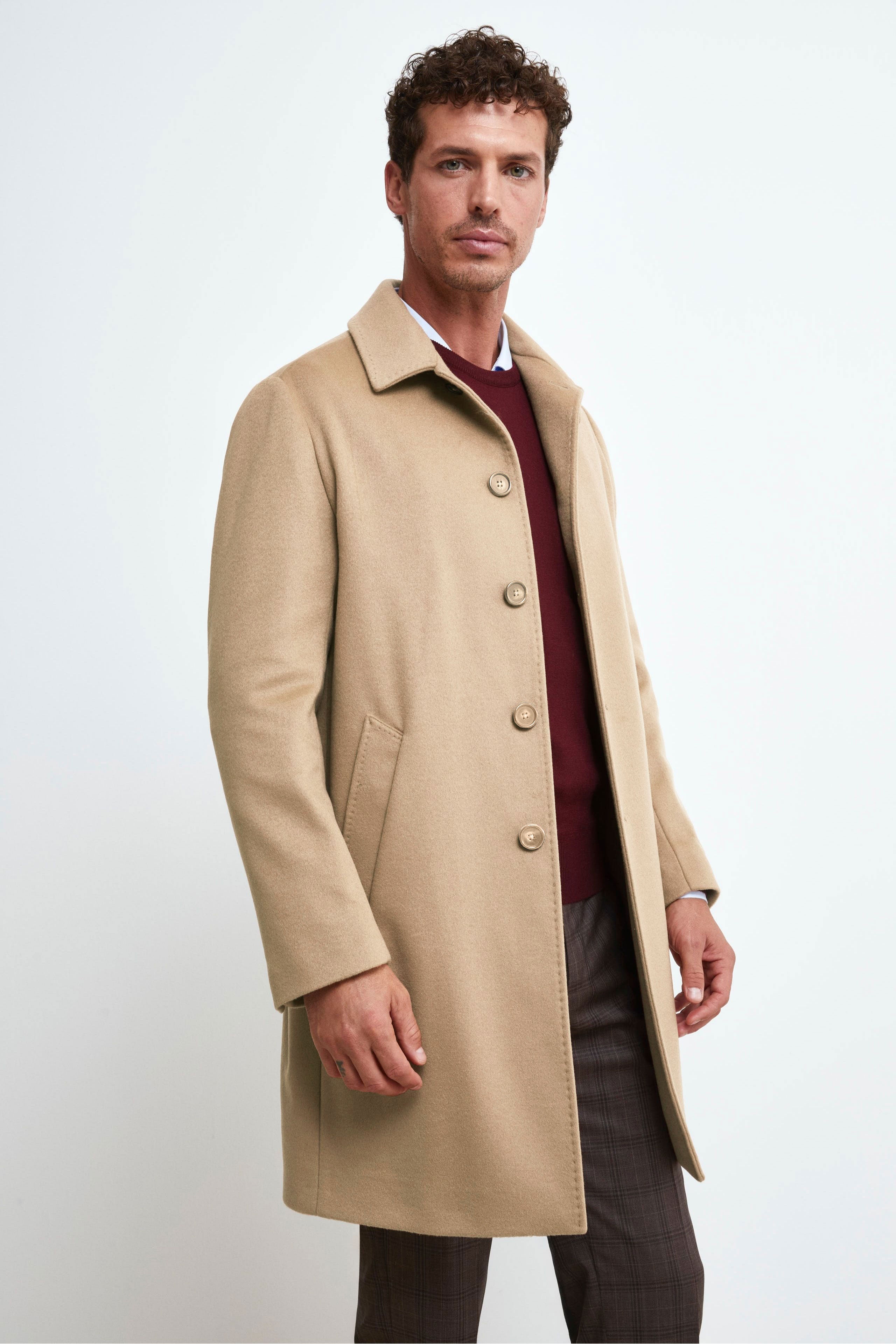 Lined Cashmere Coat - CAMEL