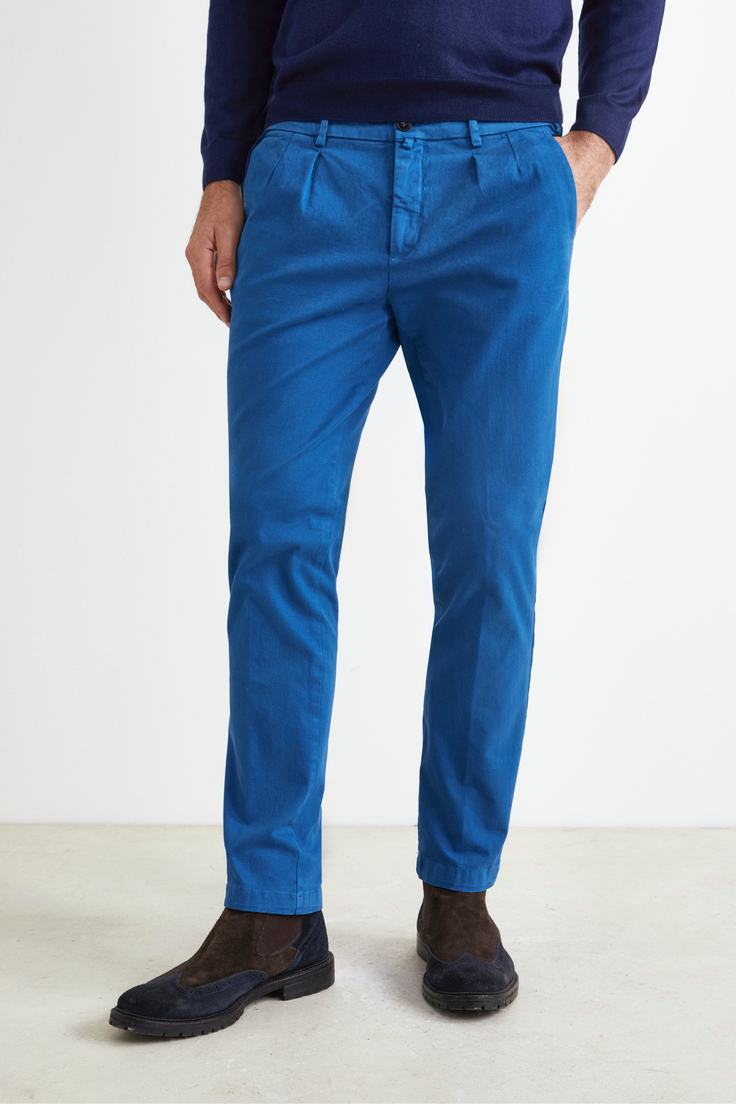 Stretch Slim Fit Pants - Medium blue