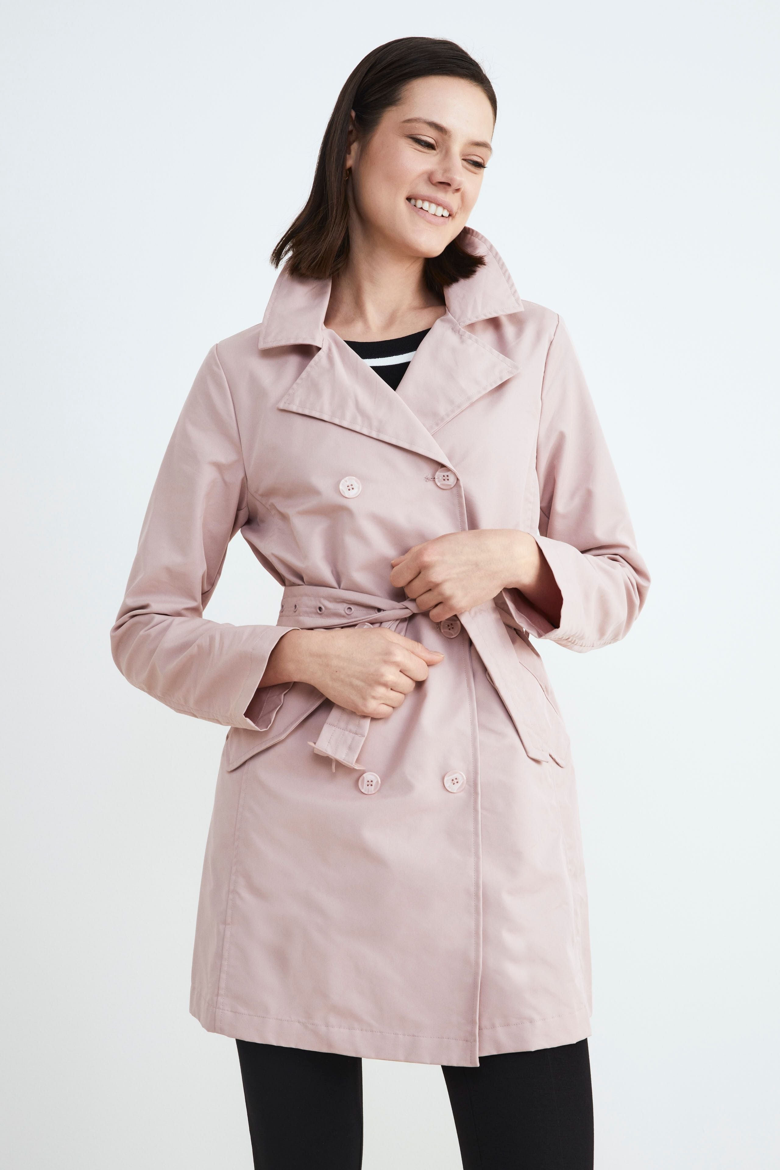 Elegant women’s trench coat - PINK