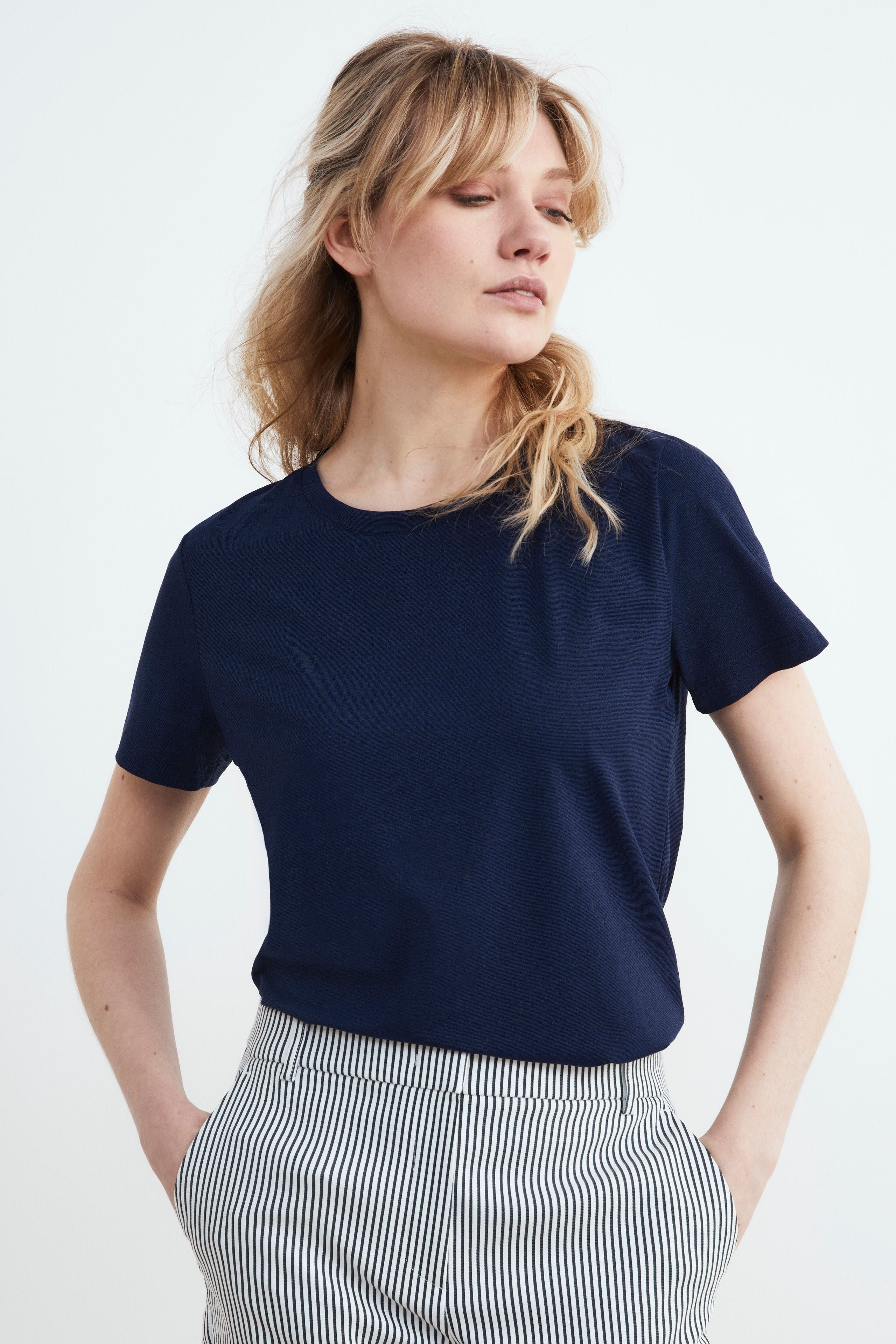 Lurex-T-Shirt für Frauen - BLAU