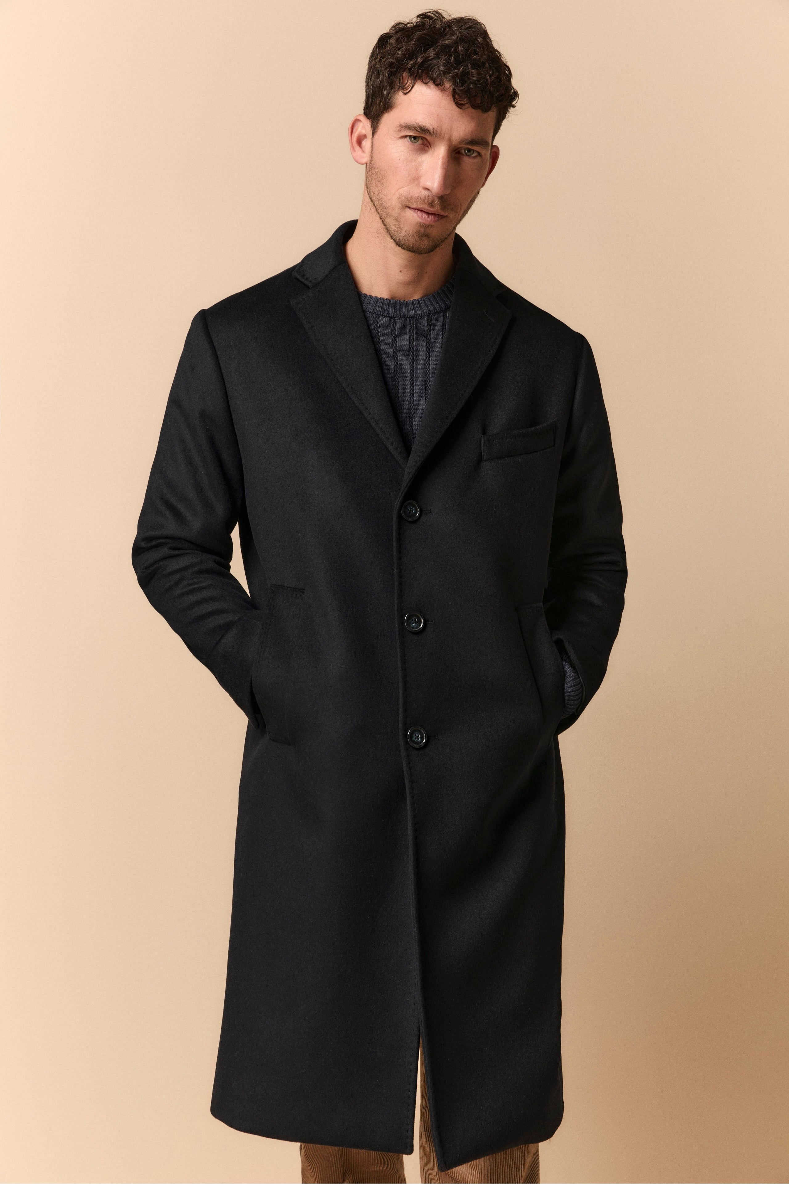 Oversized Coat in Wool and Cashmere - BLUE