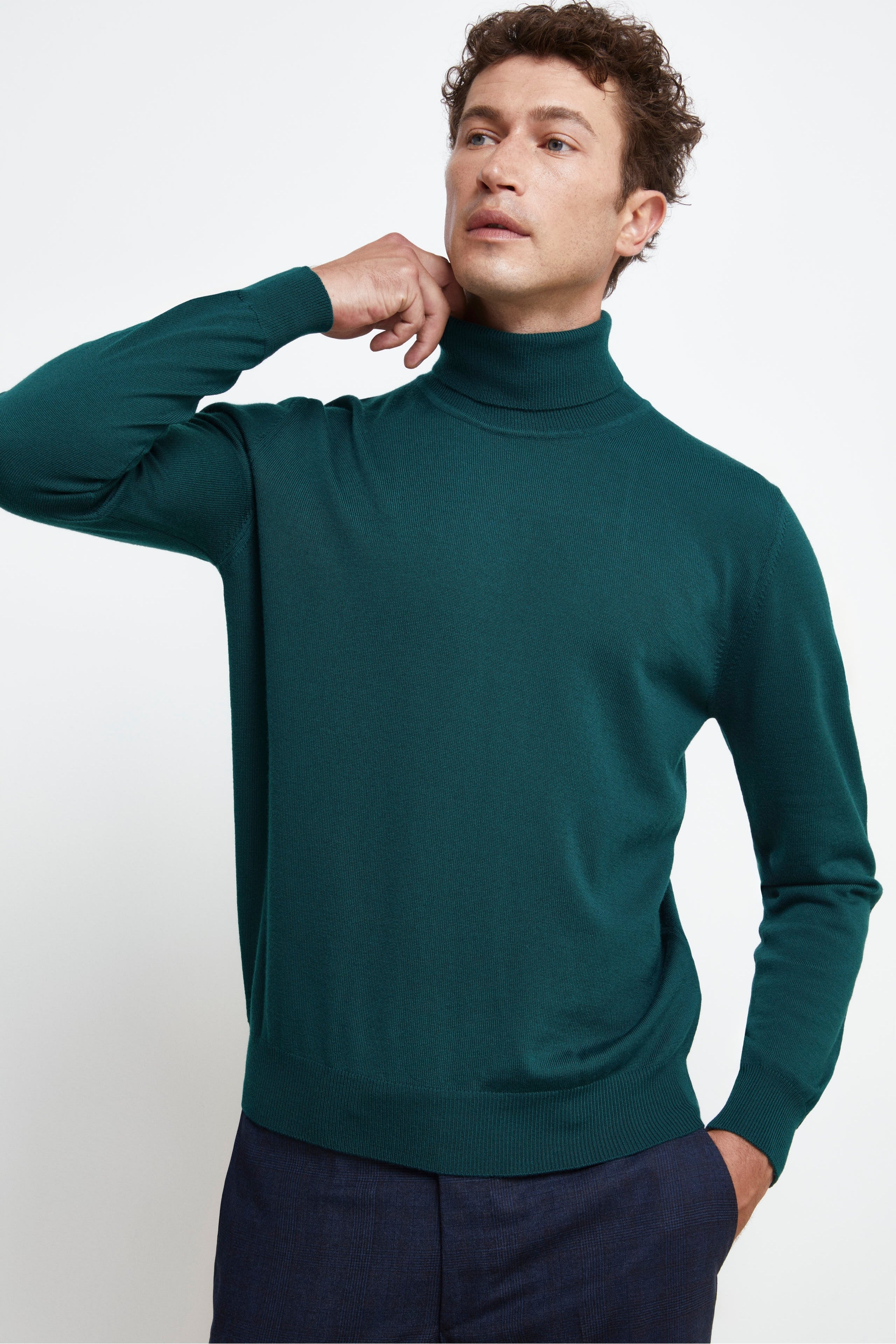 Merino Wool Turtleneck - Dark green