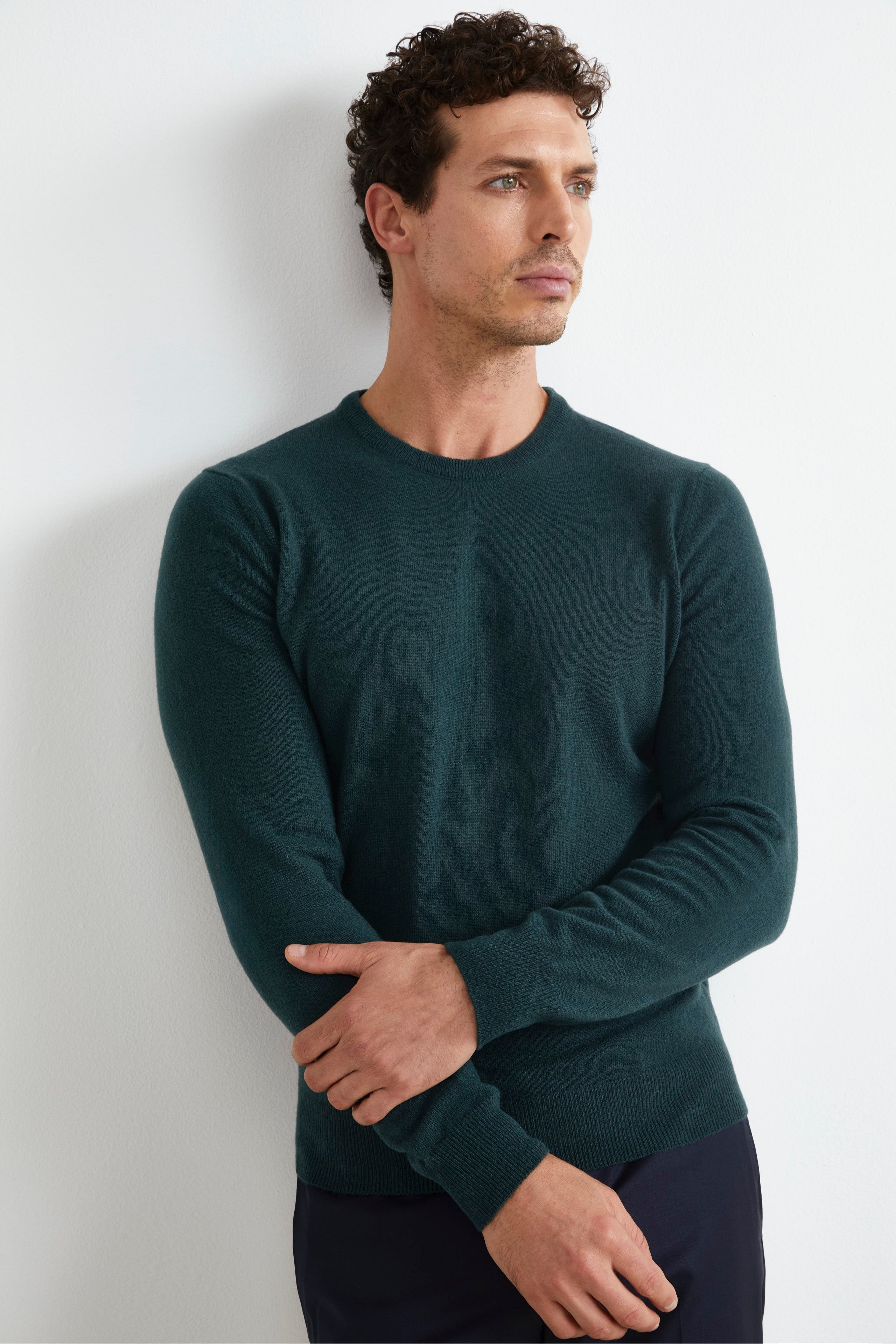 Sweater in Extrafine Merino Wool - GREEN