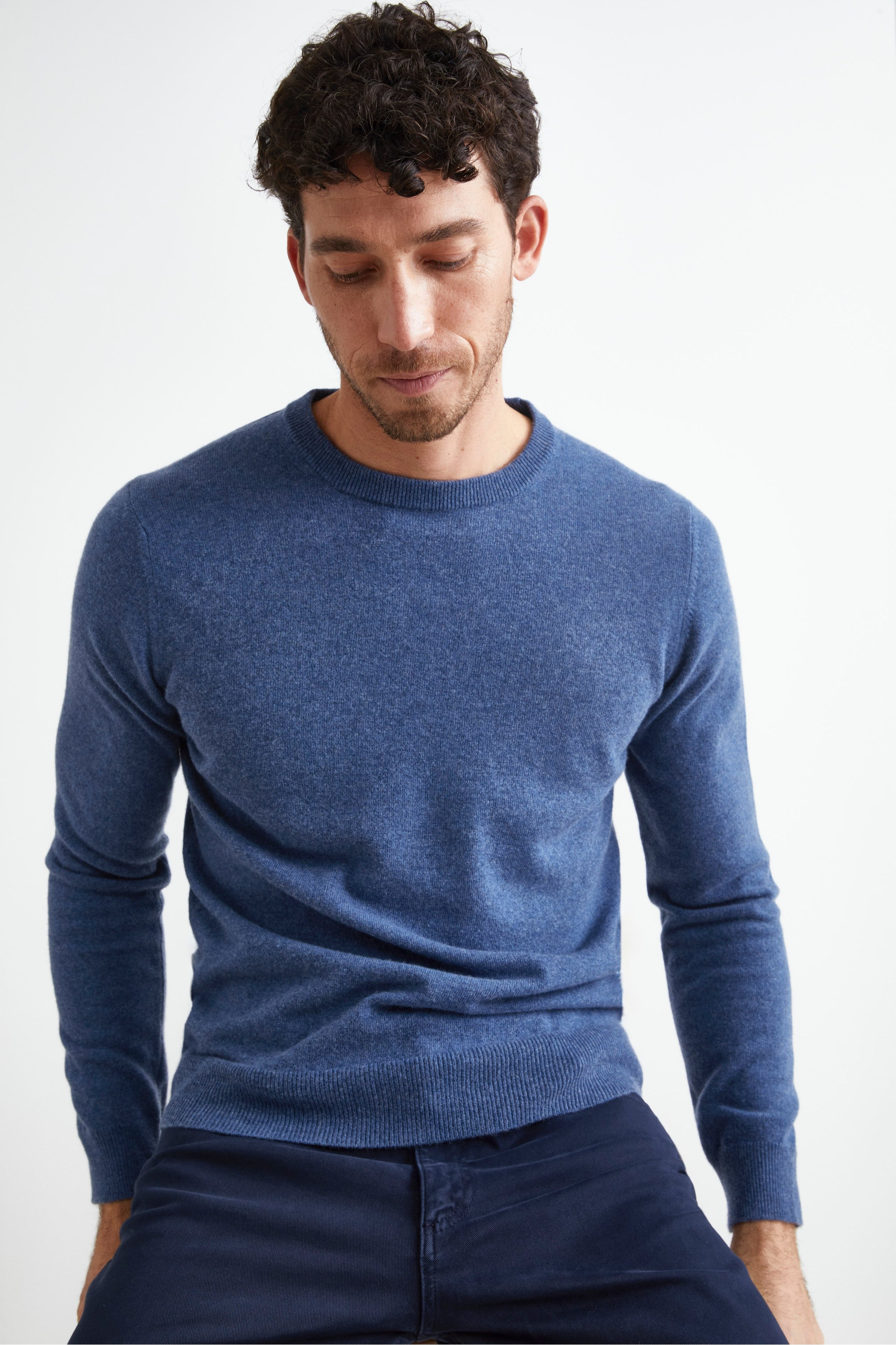 Crew-neck sweater in wool - JEANS MELANGE