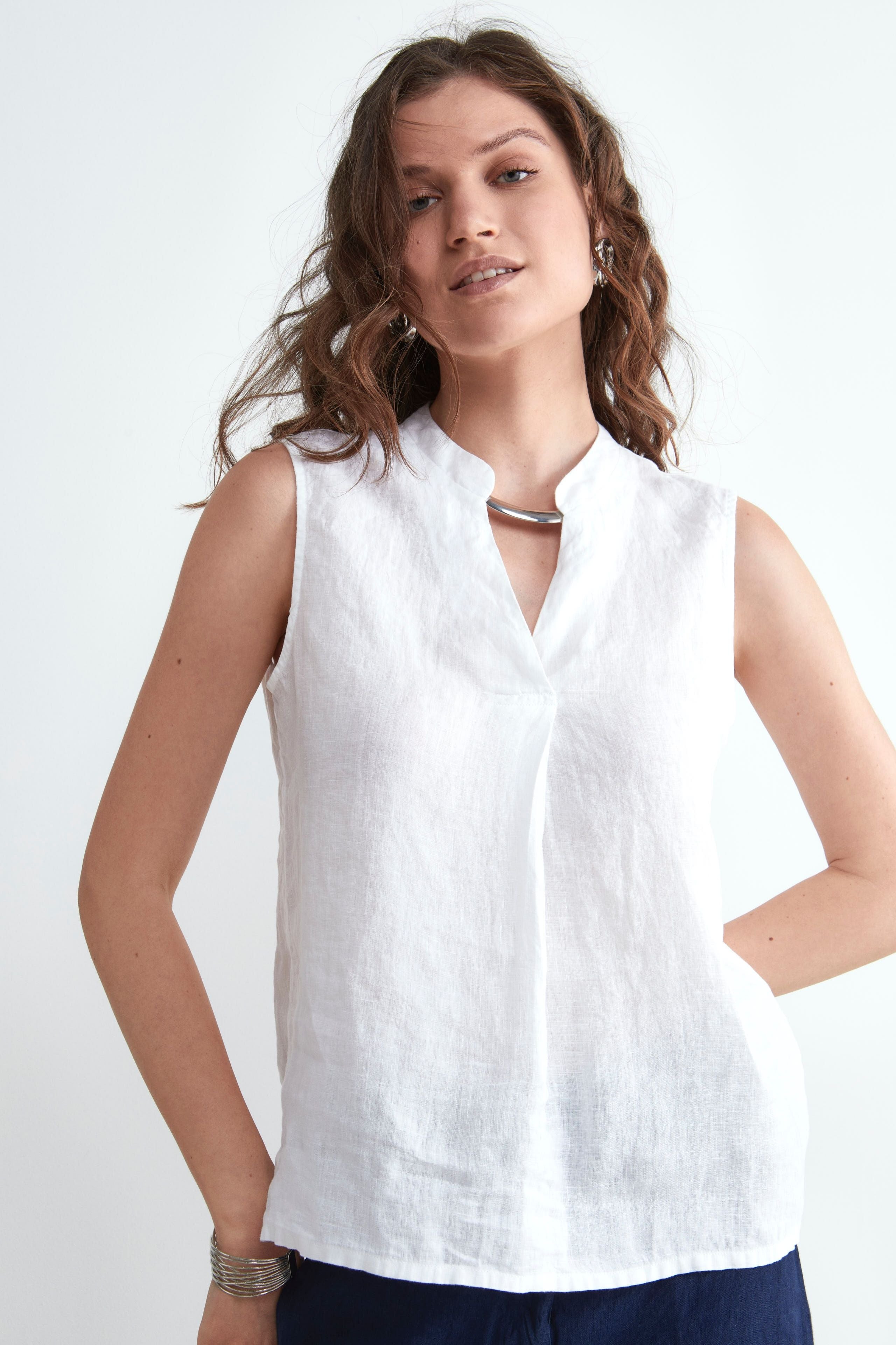 Linen Top - WHITE