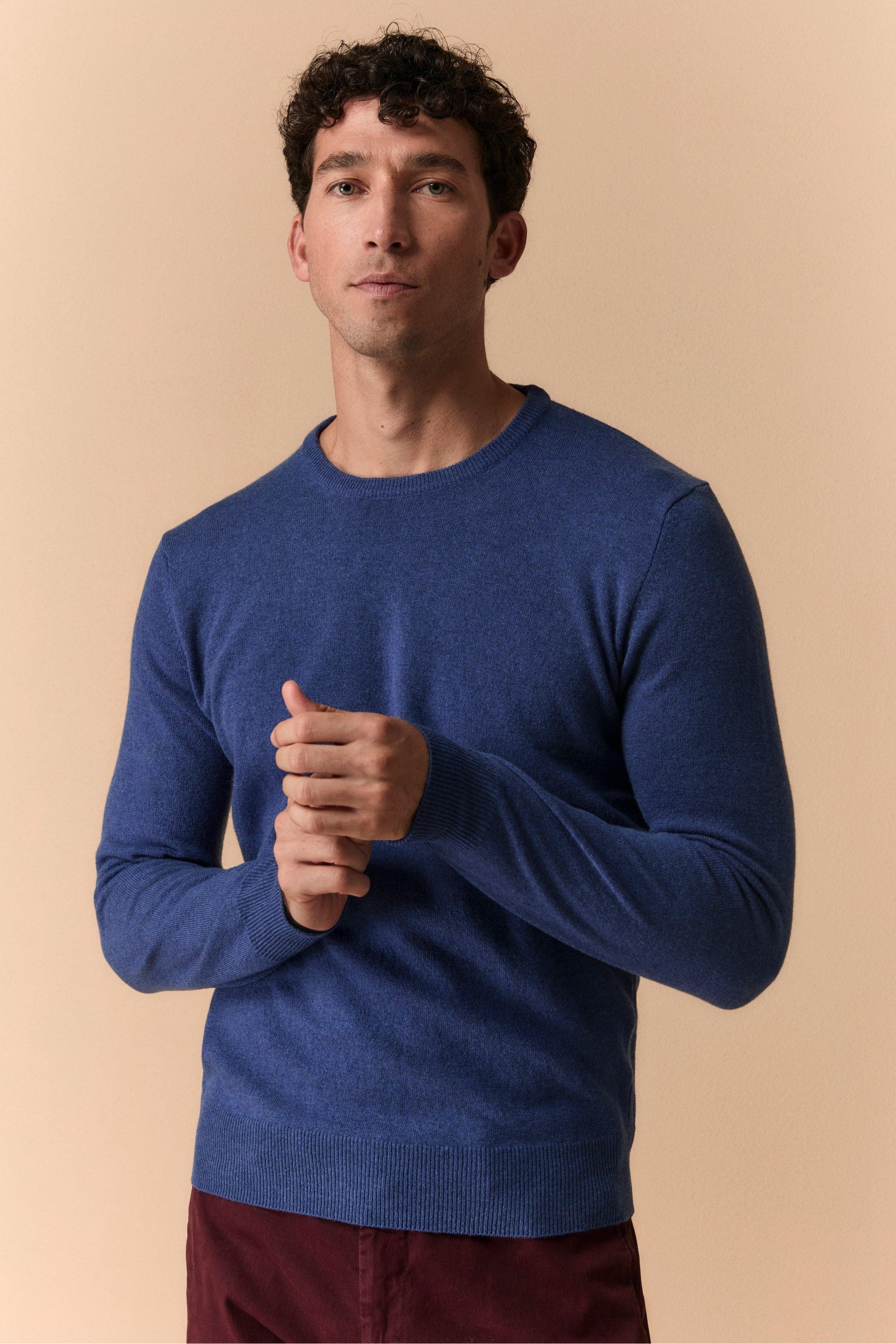 Sweater in Extrafine Merino Wool - DENIM