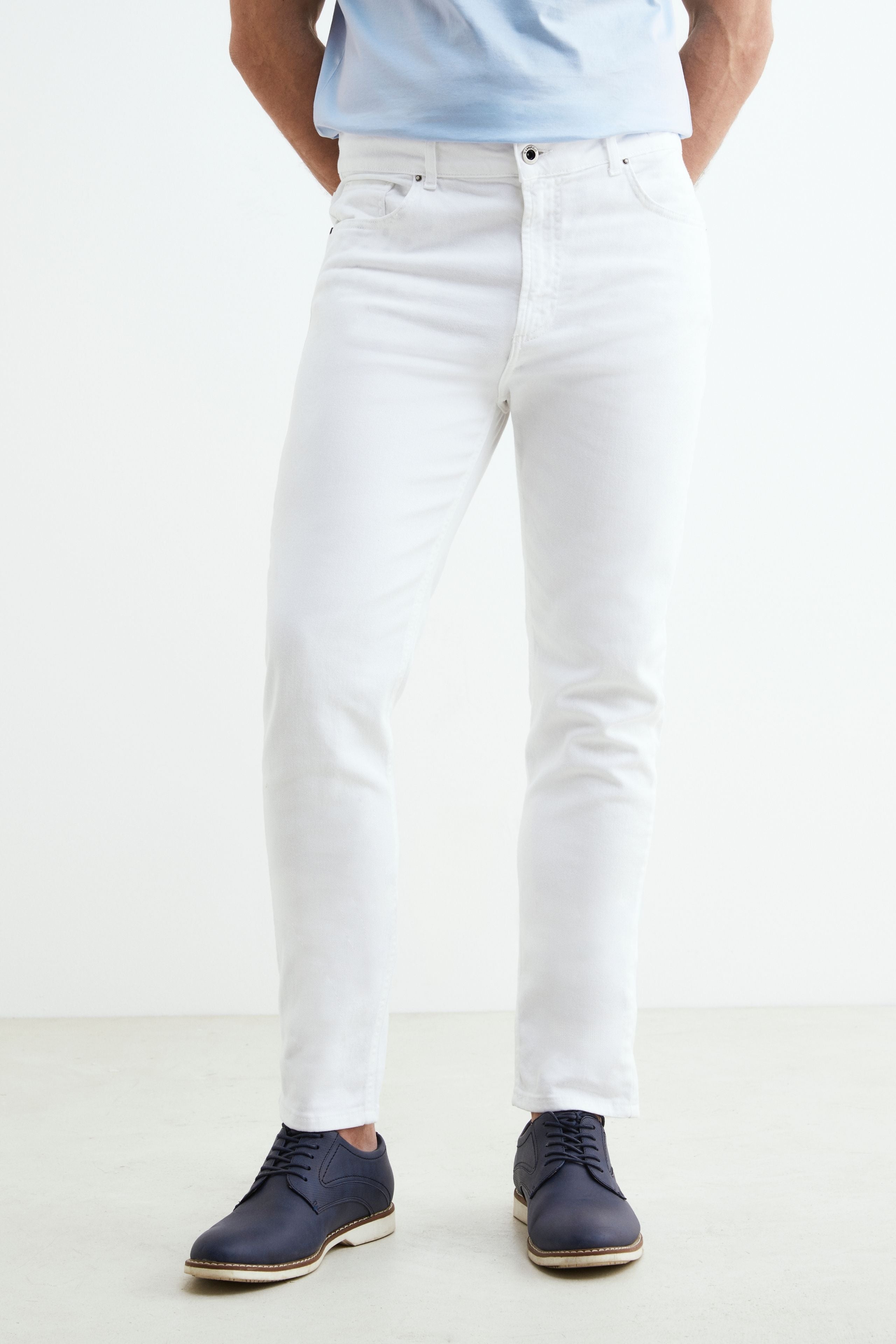 5-pocket cotton pants - WHITE