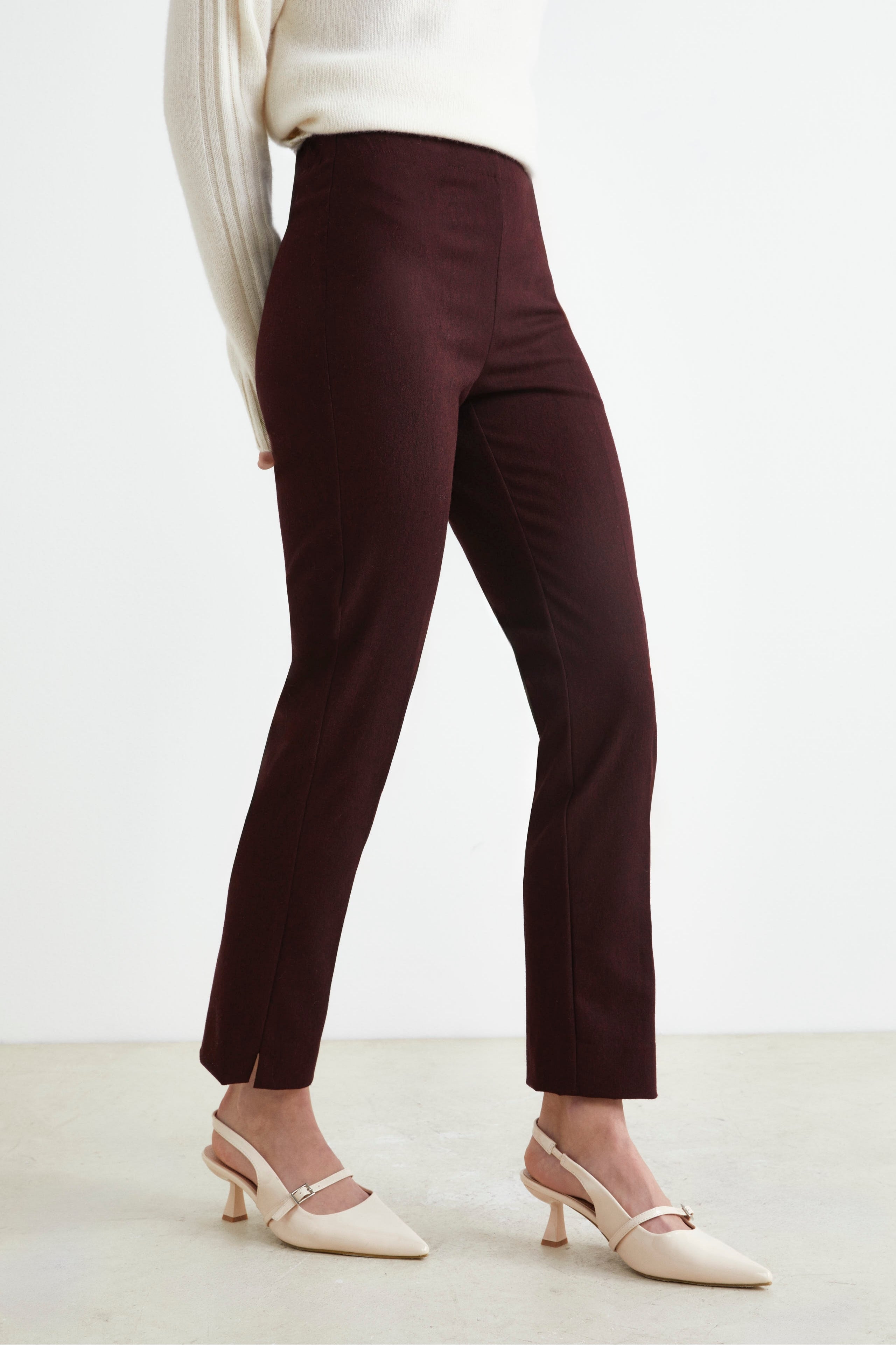 Pantalon Cigarette Stretch - Bourgogne