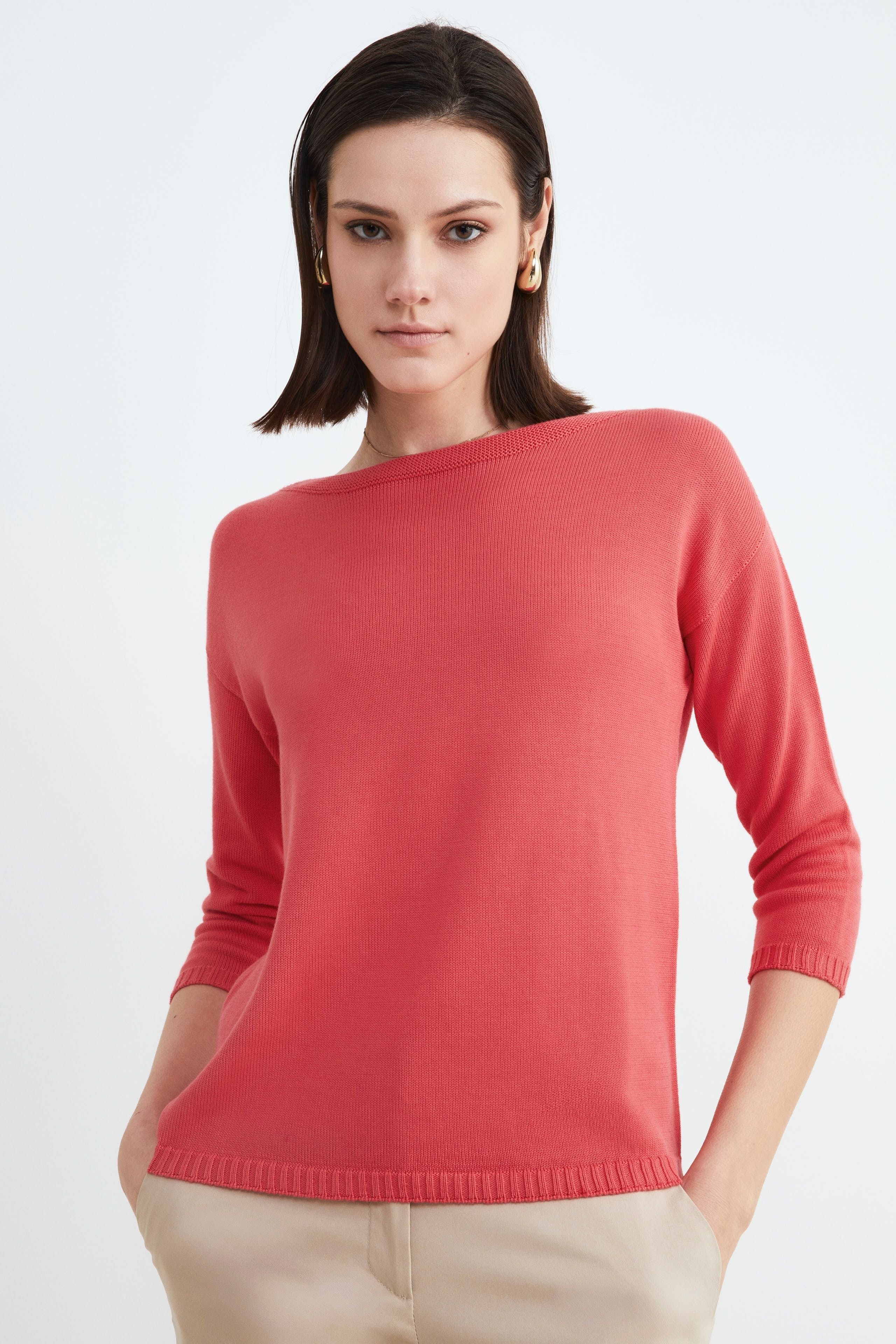 Jersey de coton coloré - Rose corail