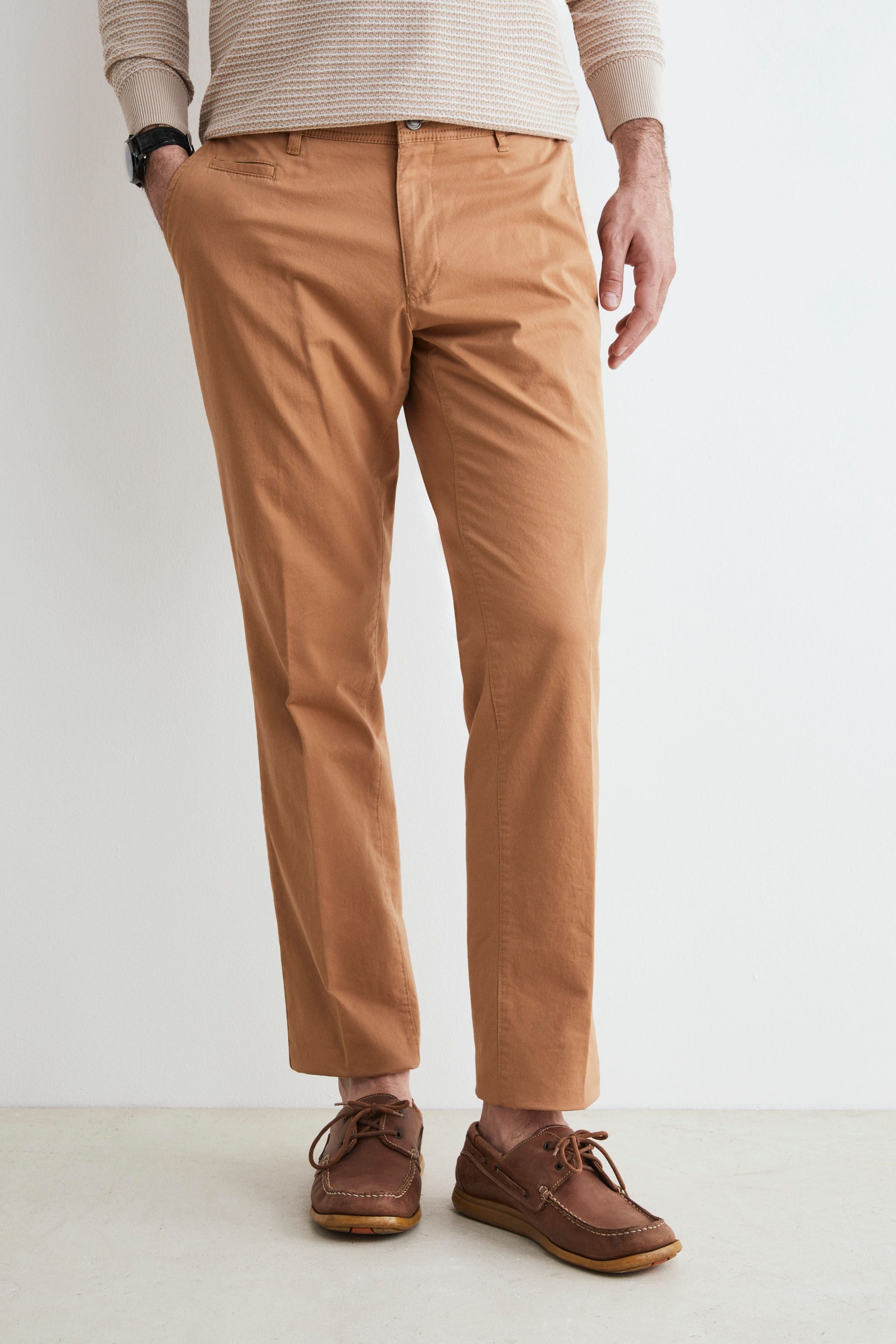 Pantalon chino en coton - Marron brûlé