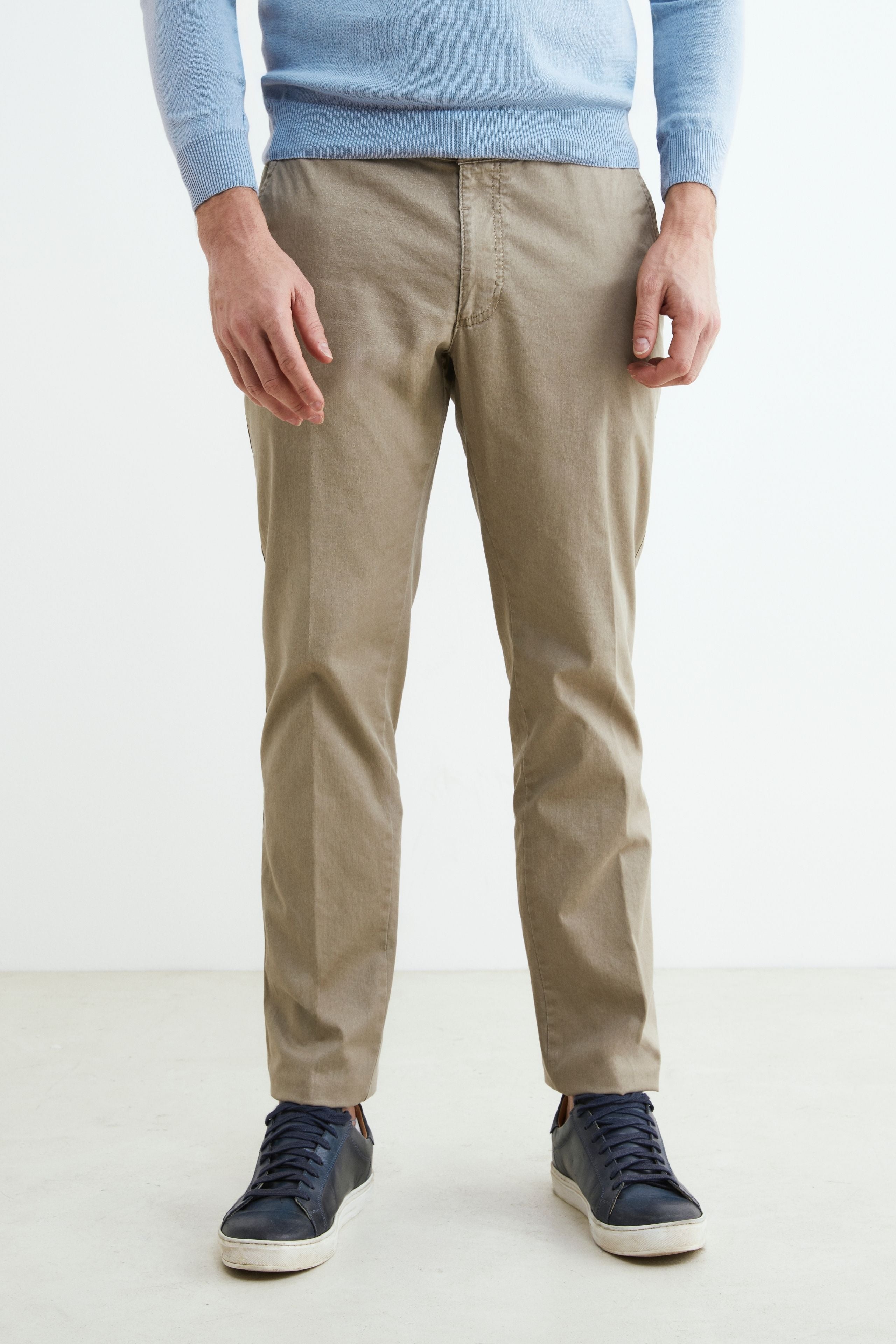 Pantalon chino slim - Brun sable