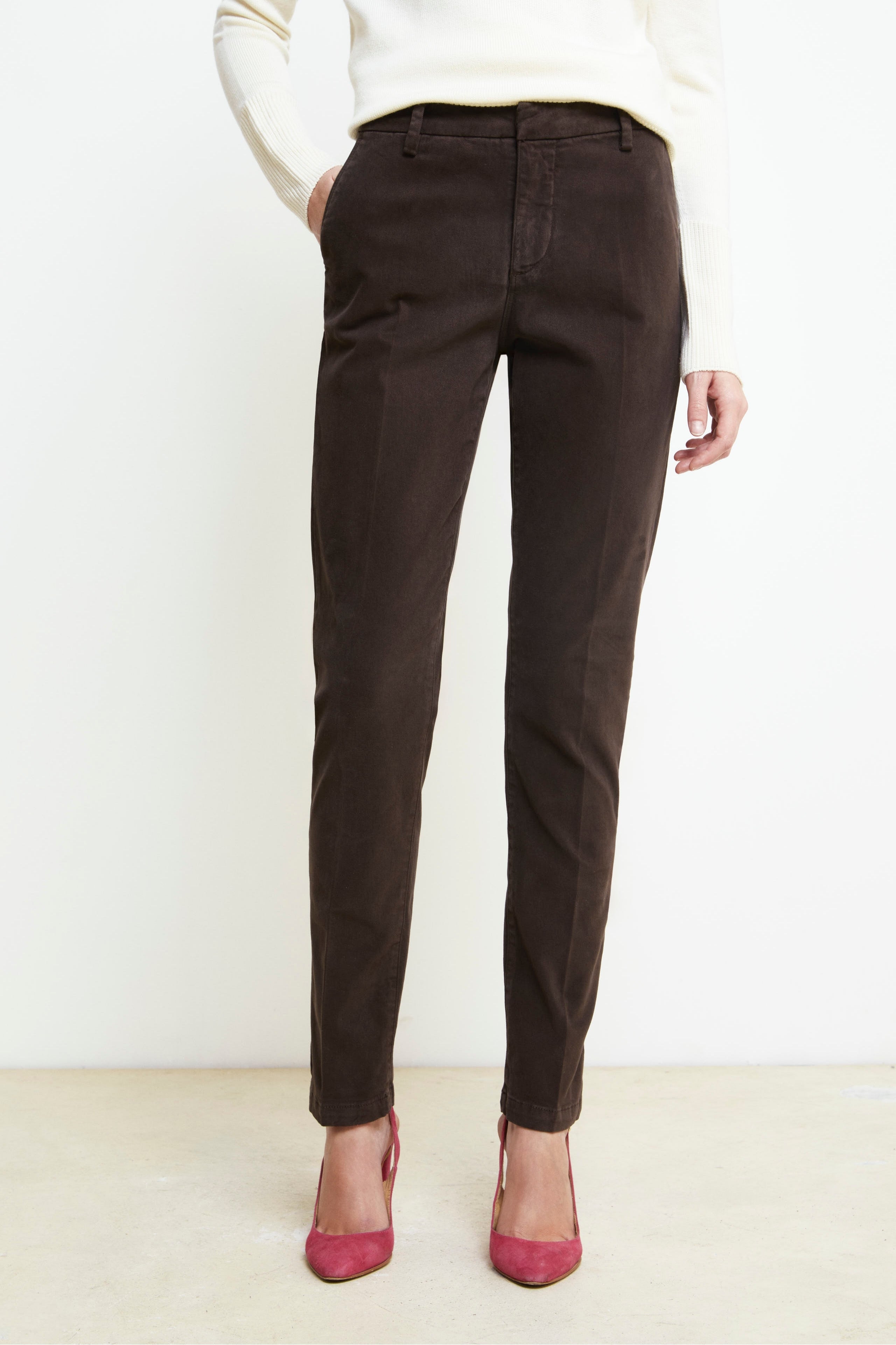 Pantalon à cinq poches - Marron foncé