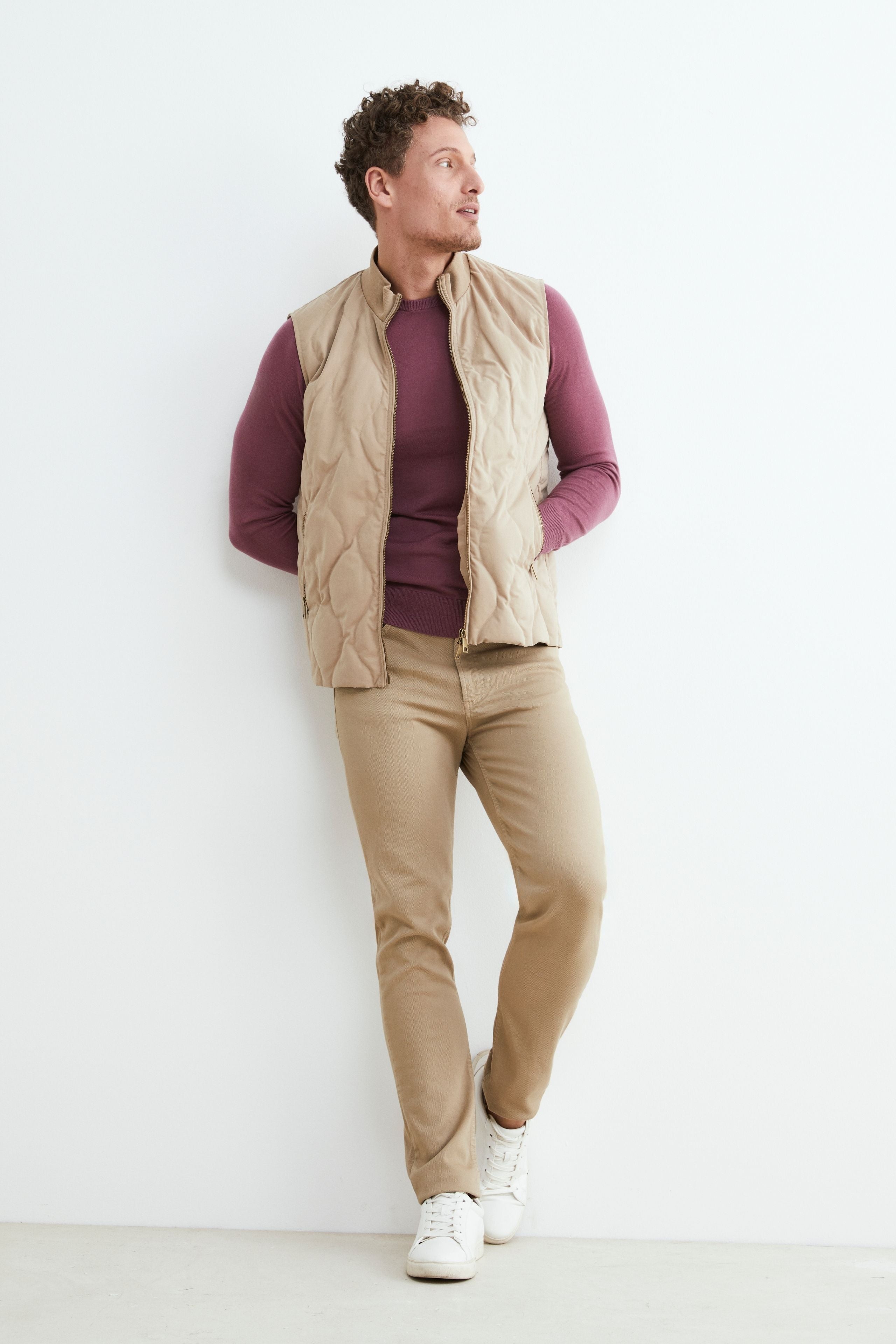 Quilted vest for men - CAMEL