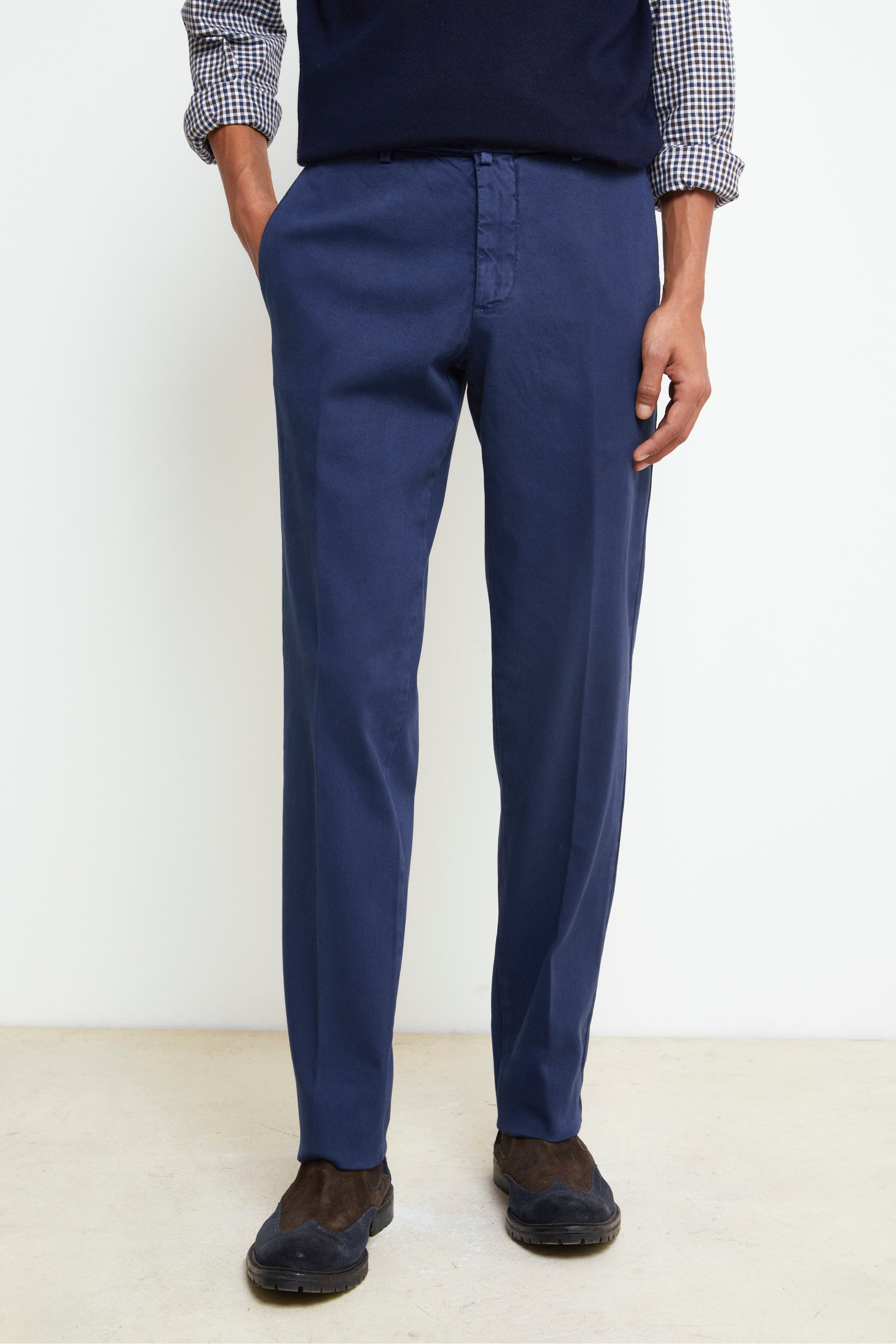 Pantalon en Coton Regular Fit - BLEU