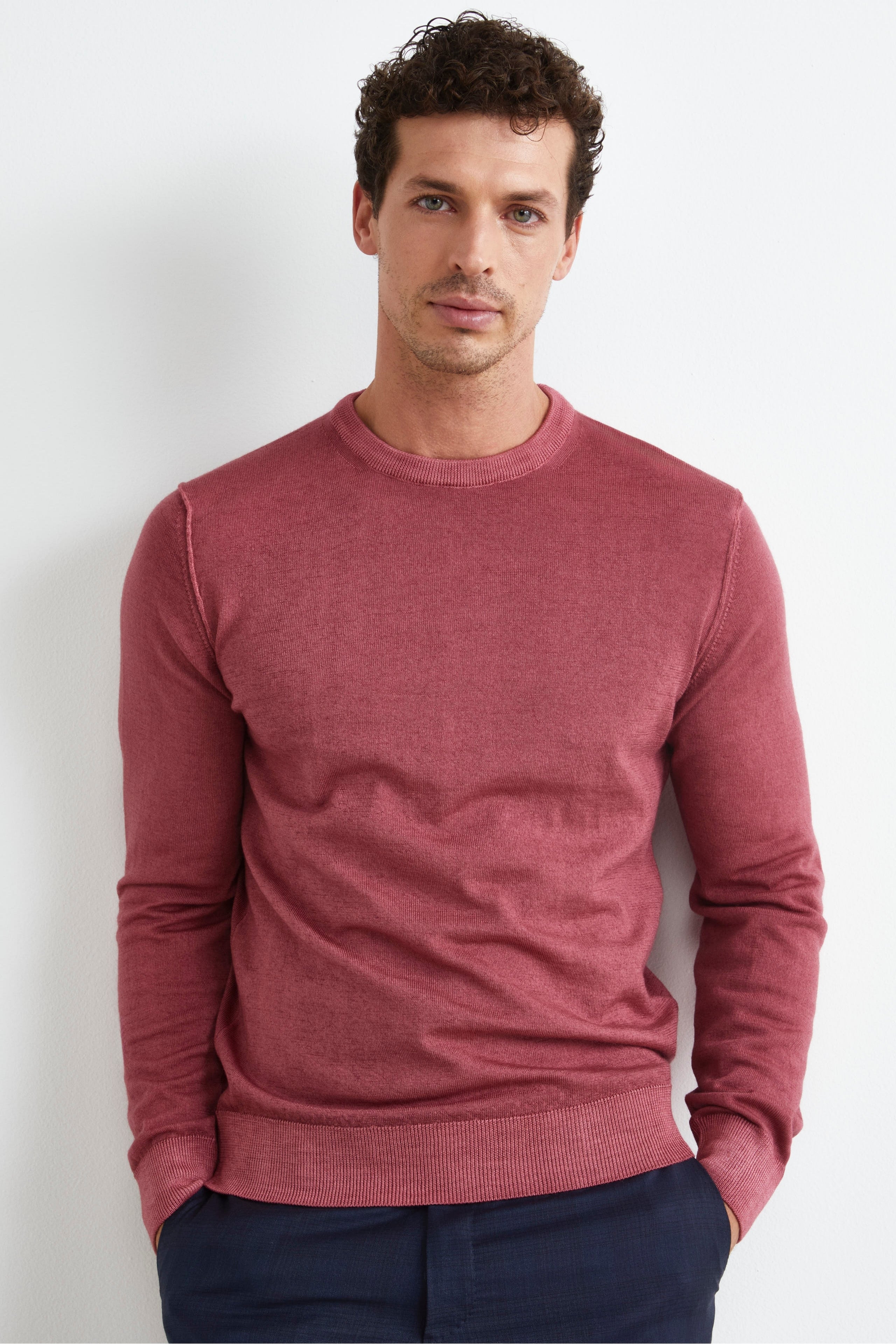 Extrafine Merino Wool Crew Neck - Burgundy