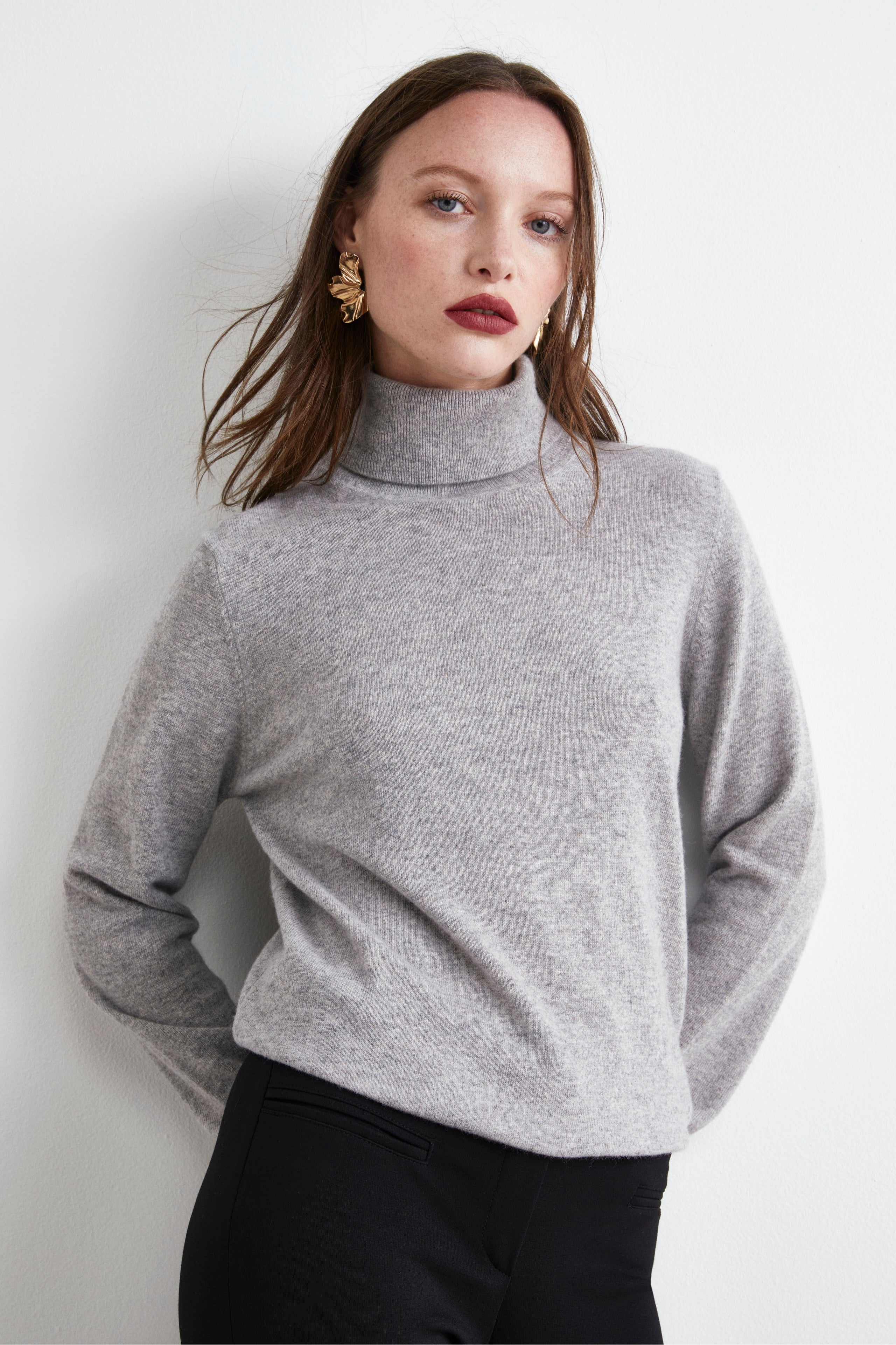 Wool and cashmere turtleneck - Ash grey