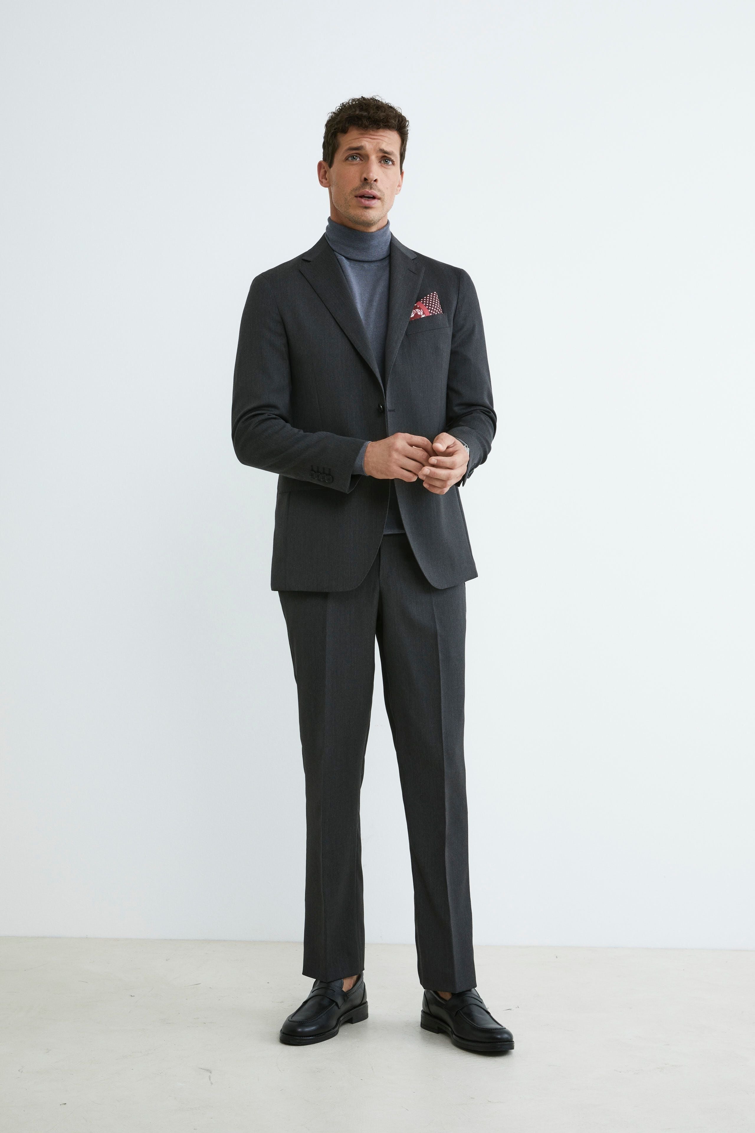 Anthracite wool Suit - Charcoal grey