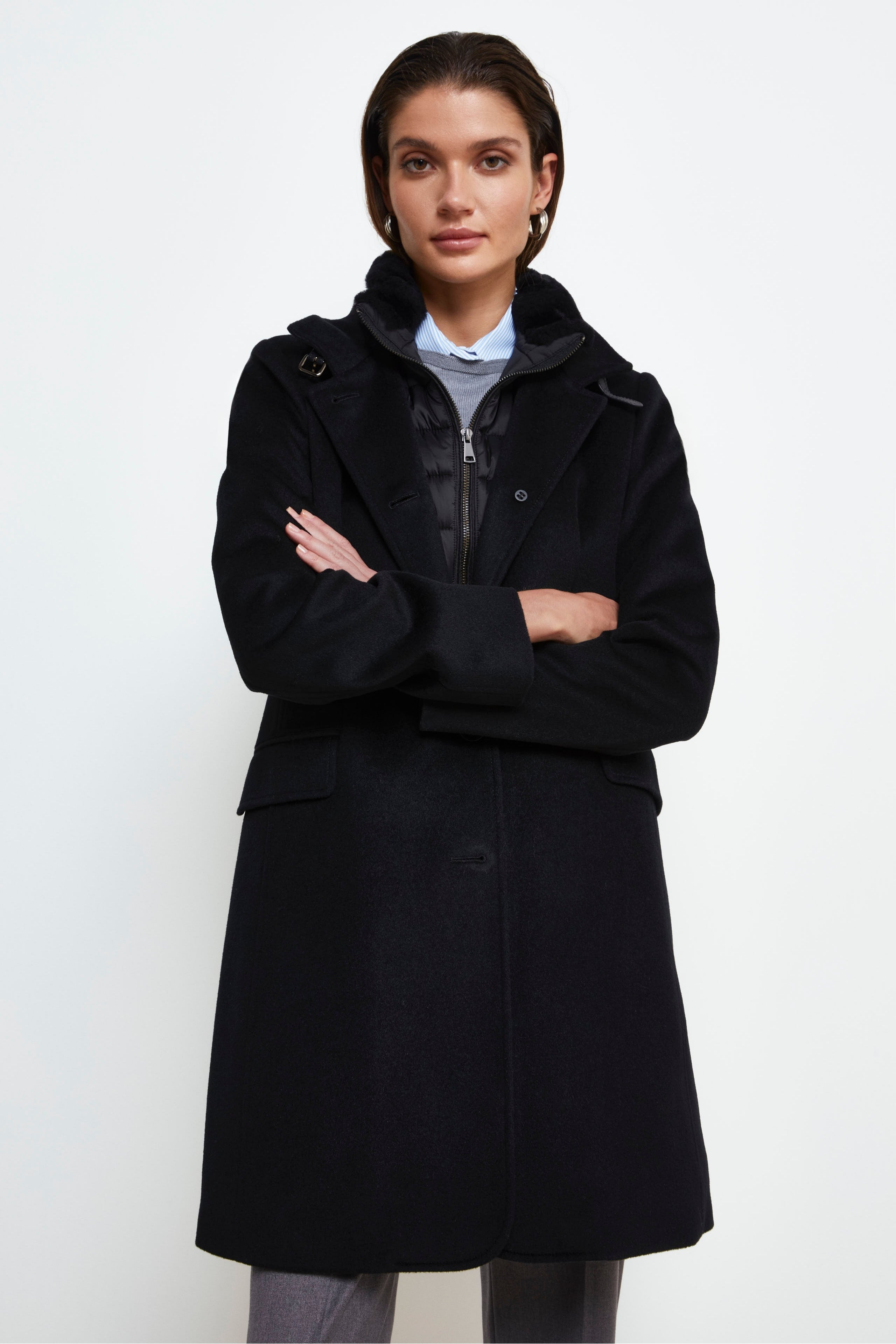 Manteau Midi en Laine - NOIR