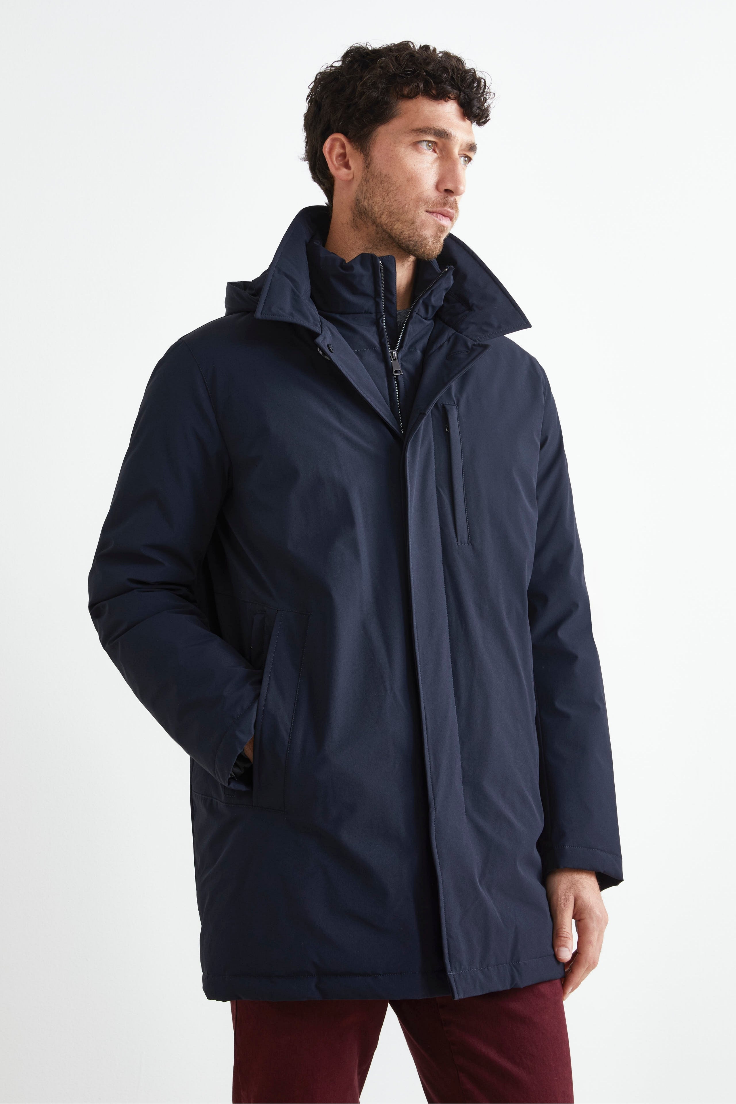 Padded Jacket with Hood - BLUE