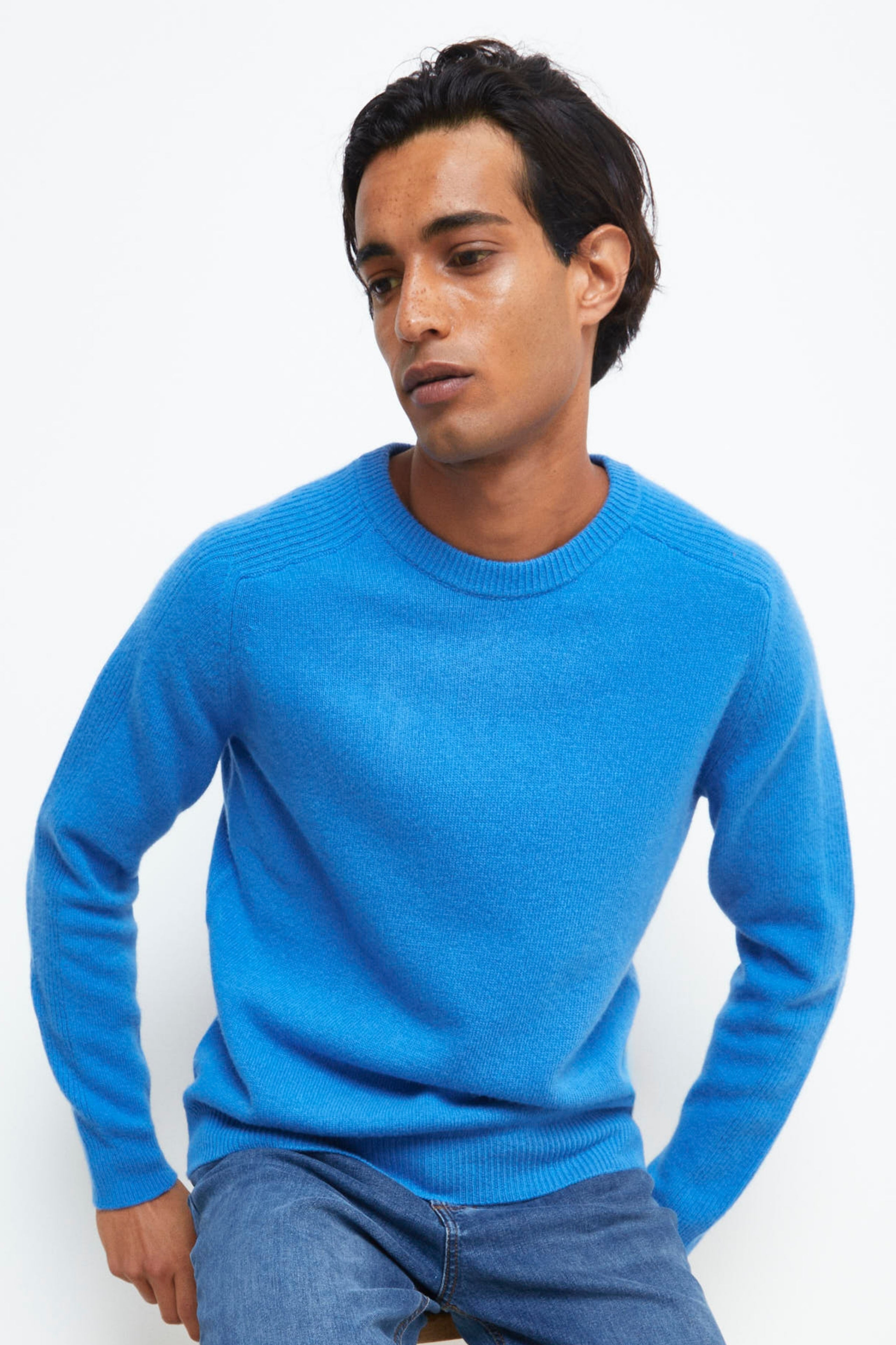 Wool and Cashmere Crewneck Sweater - BLUETTE