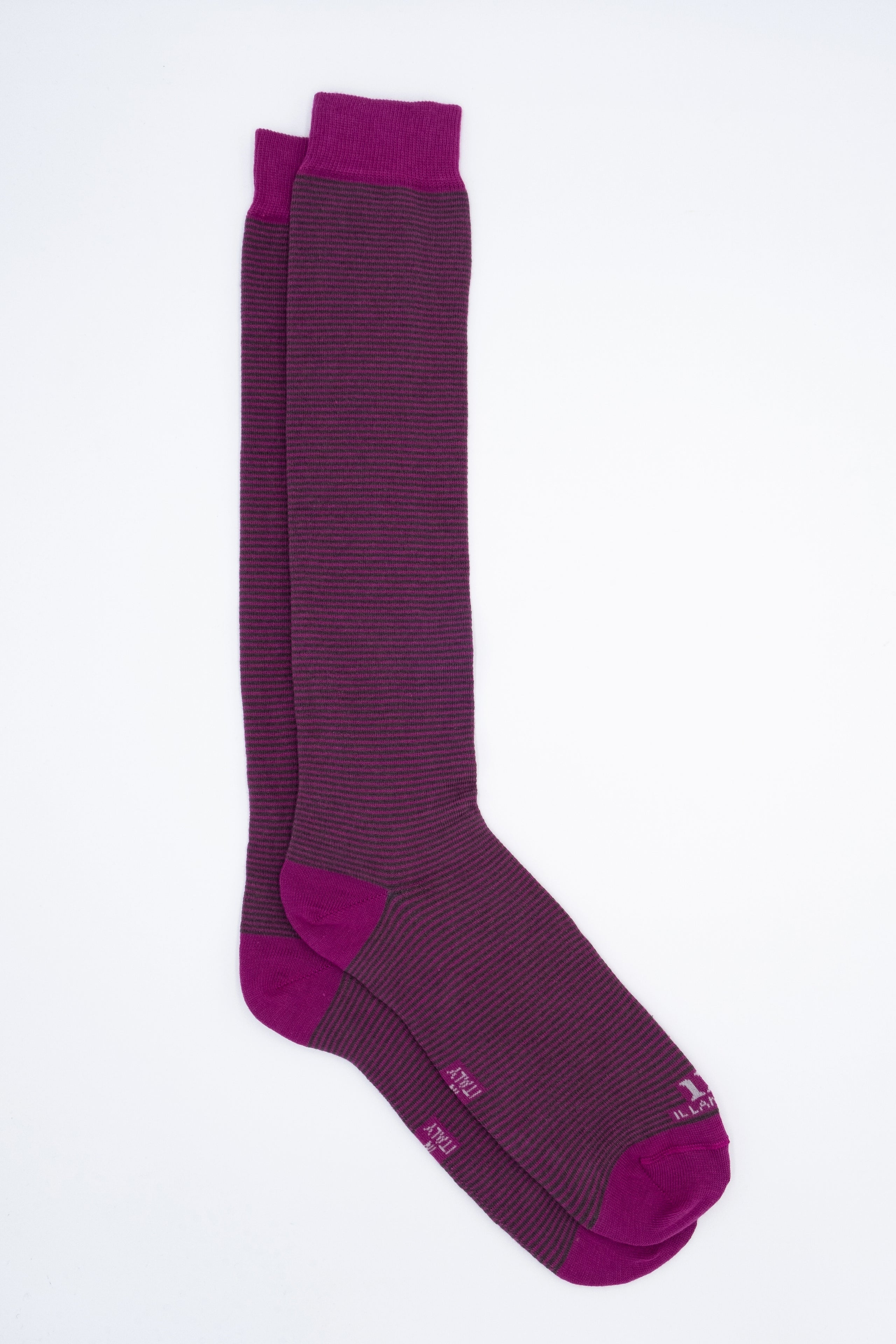 Long Socks with Windsor Pattern - STRIPED FUCHSIA