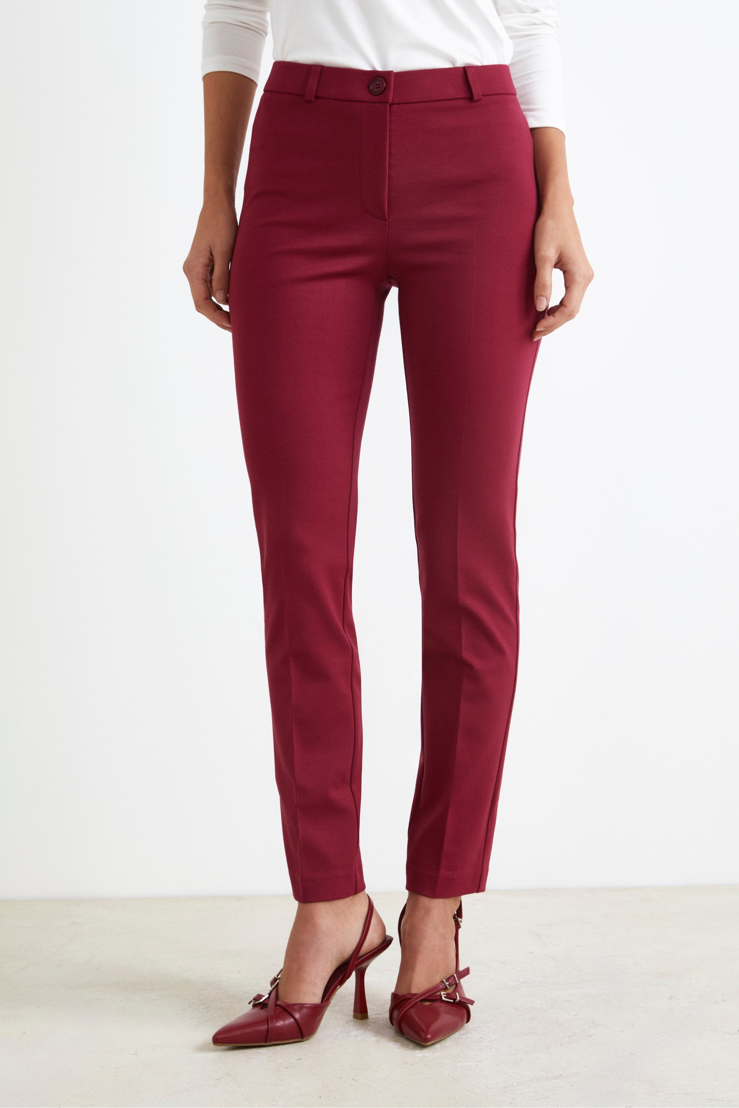 Pantalon cigarette - ROUGE