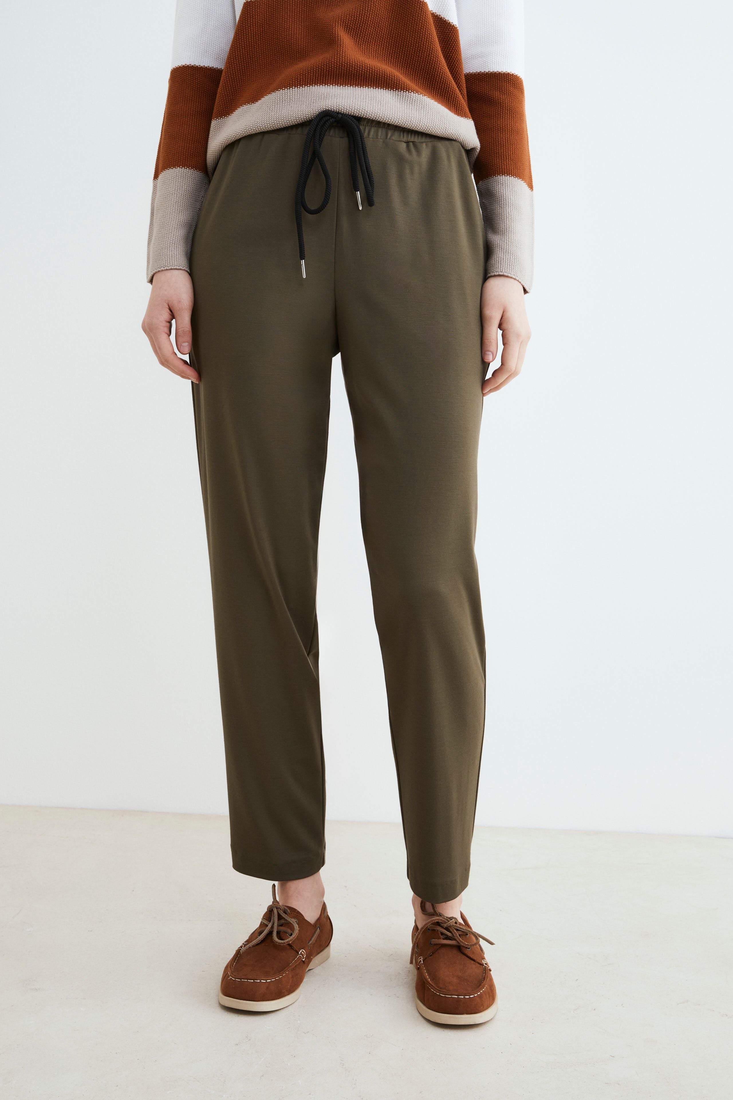 Pantalons souples pour femmes - Vert militaire