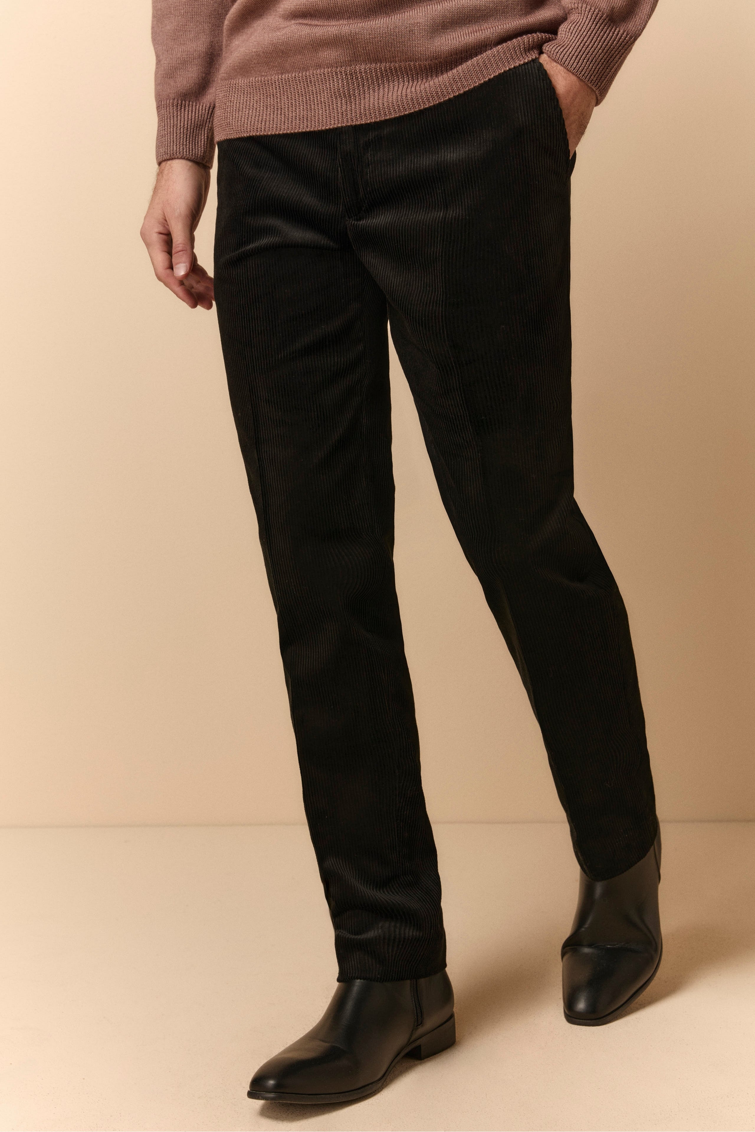 Ribbed Velvet Trousers - BLUE