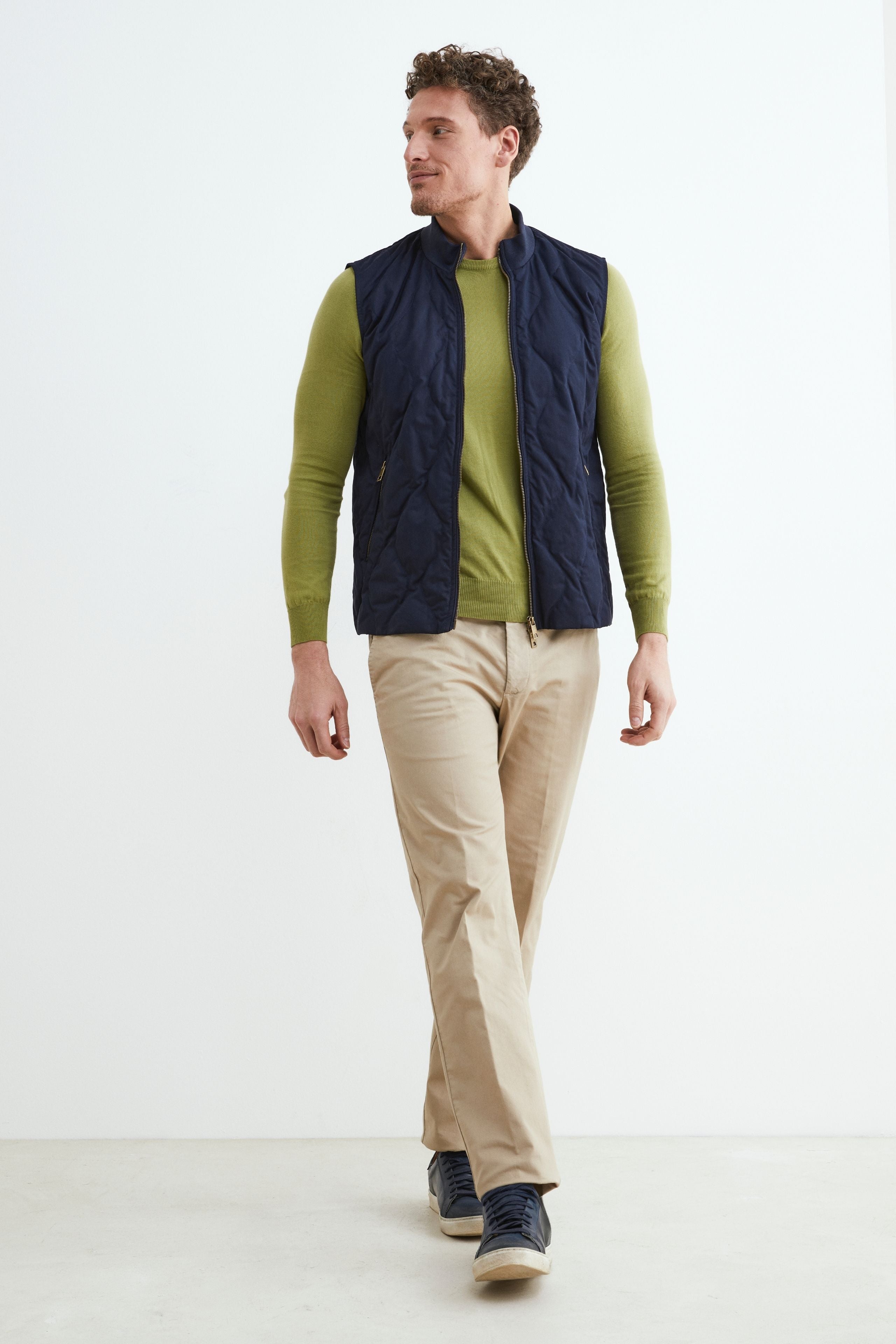 Quilted vest for men - BLUE