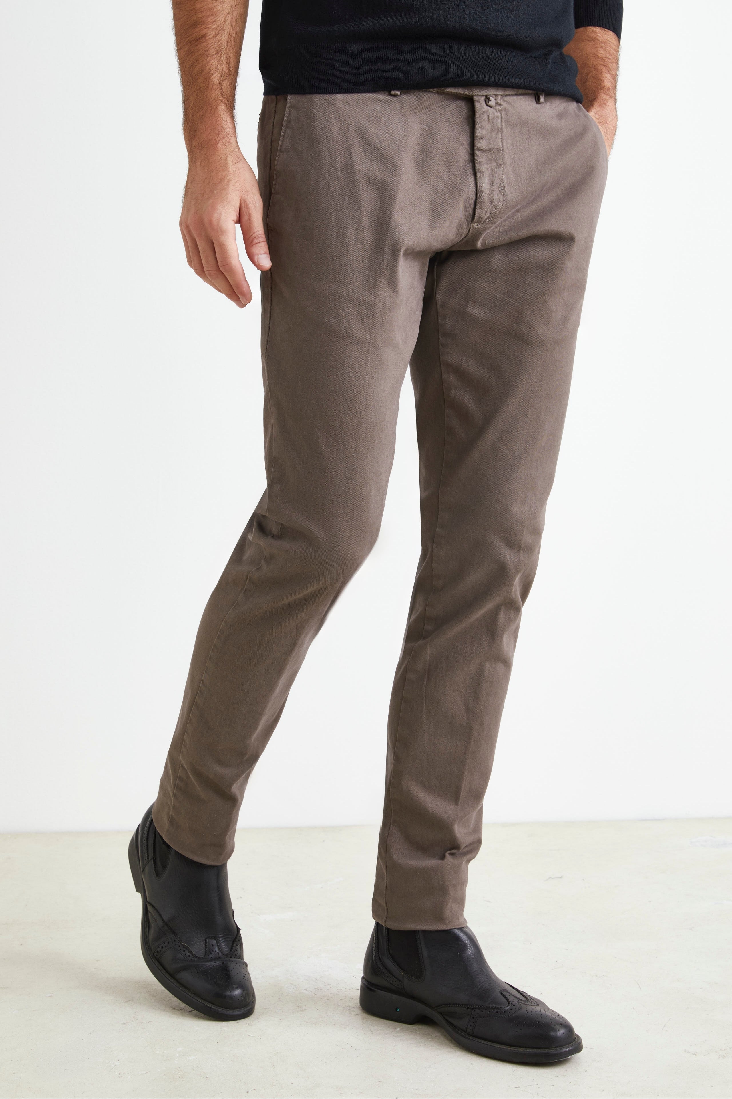 Stretchhose aus Gabardine - Braun