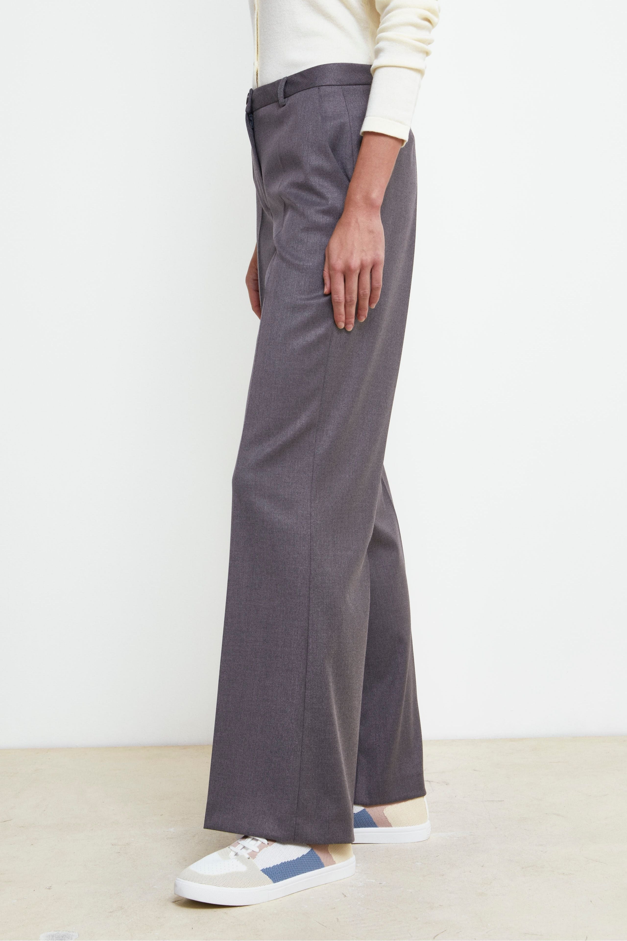 Soft Wide-Leg Pants - GREY