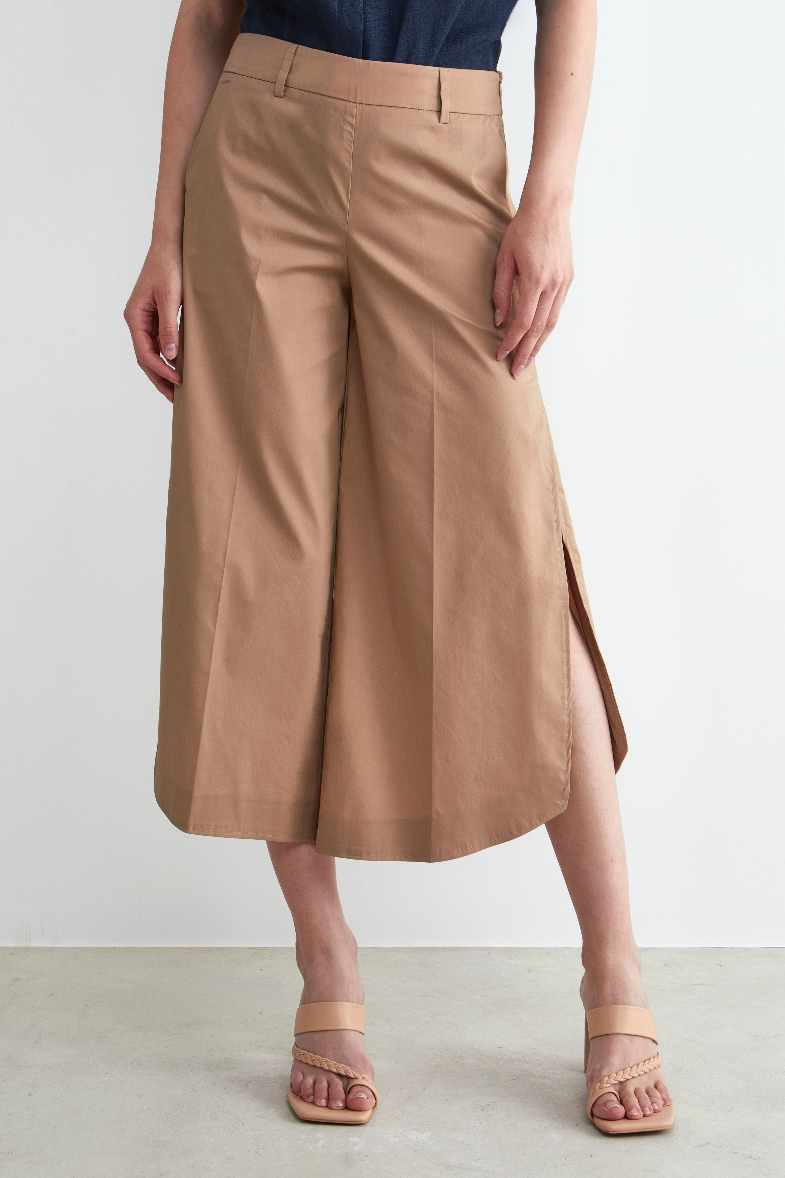 Pantalon culotte avec fentes - KAKI