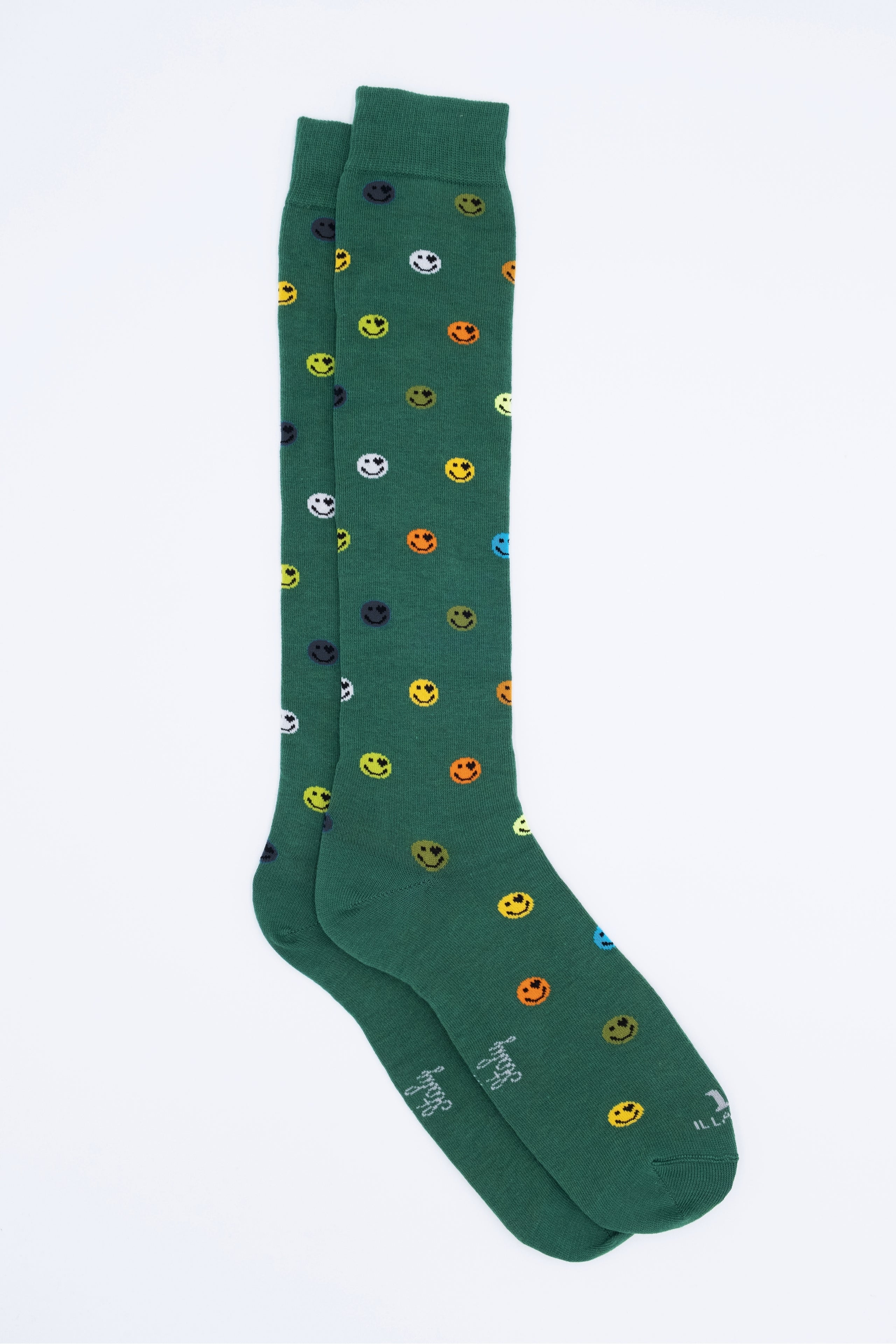  Long Cotton Socks with Patterns - GREEN