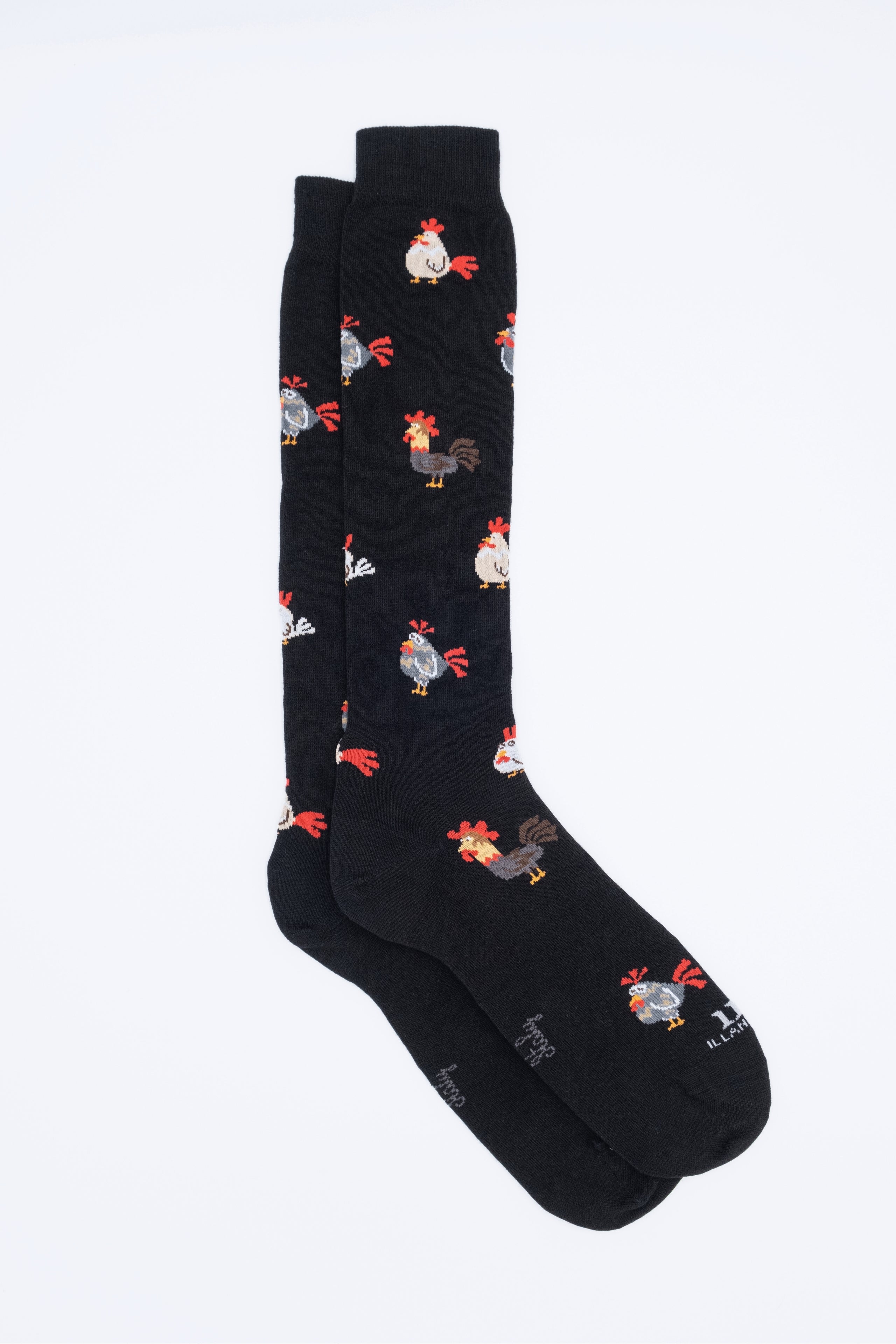 Patterned Long Socks - Black