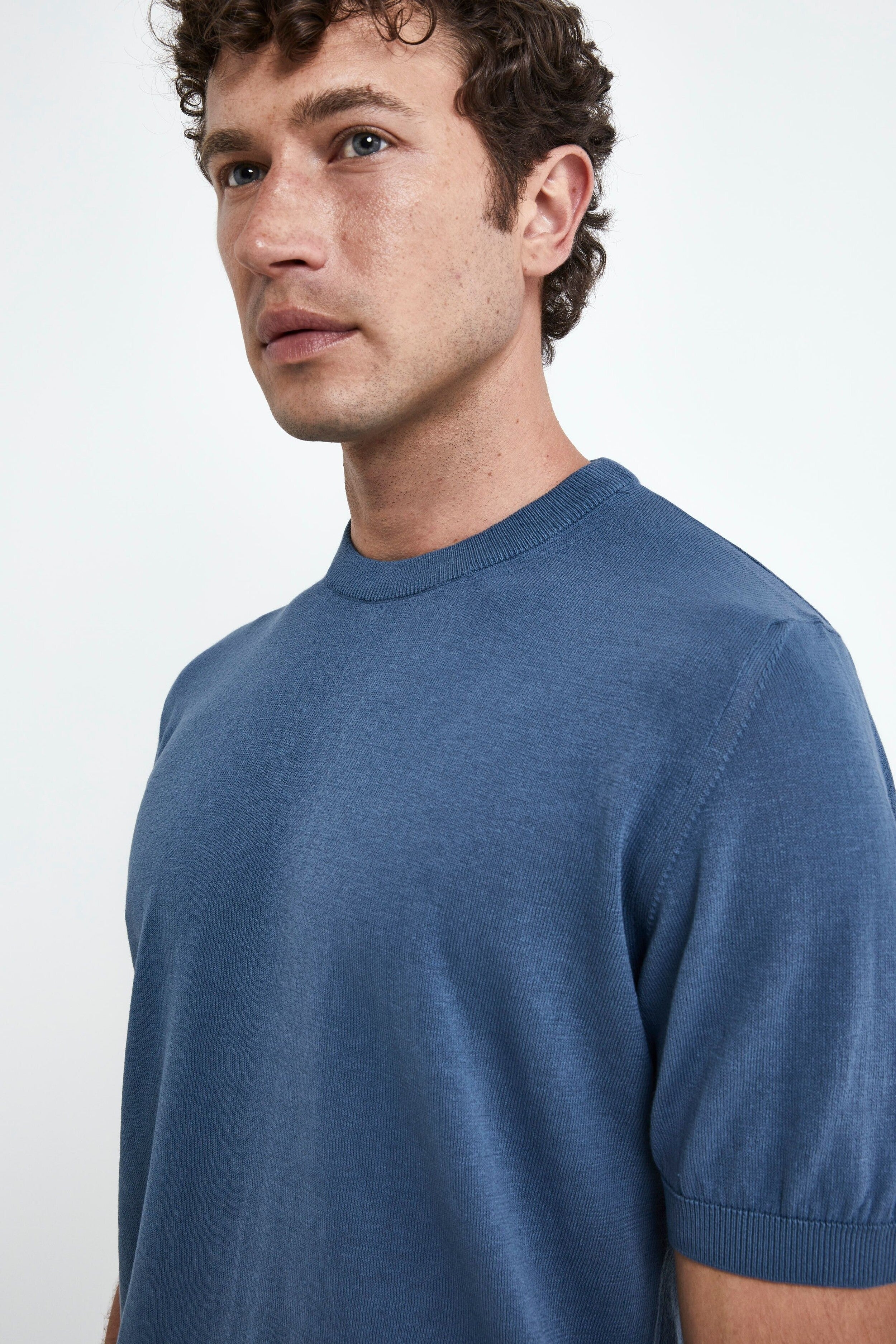 Slim Cotton T-shirt - DENIM