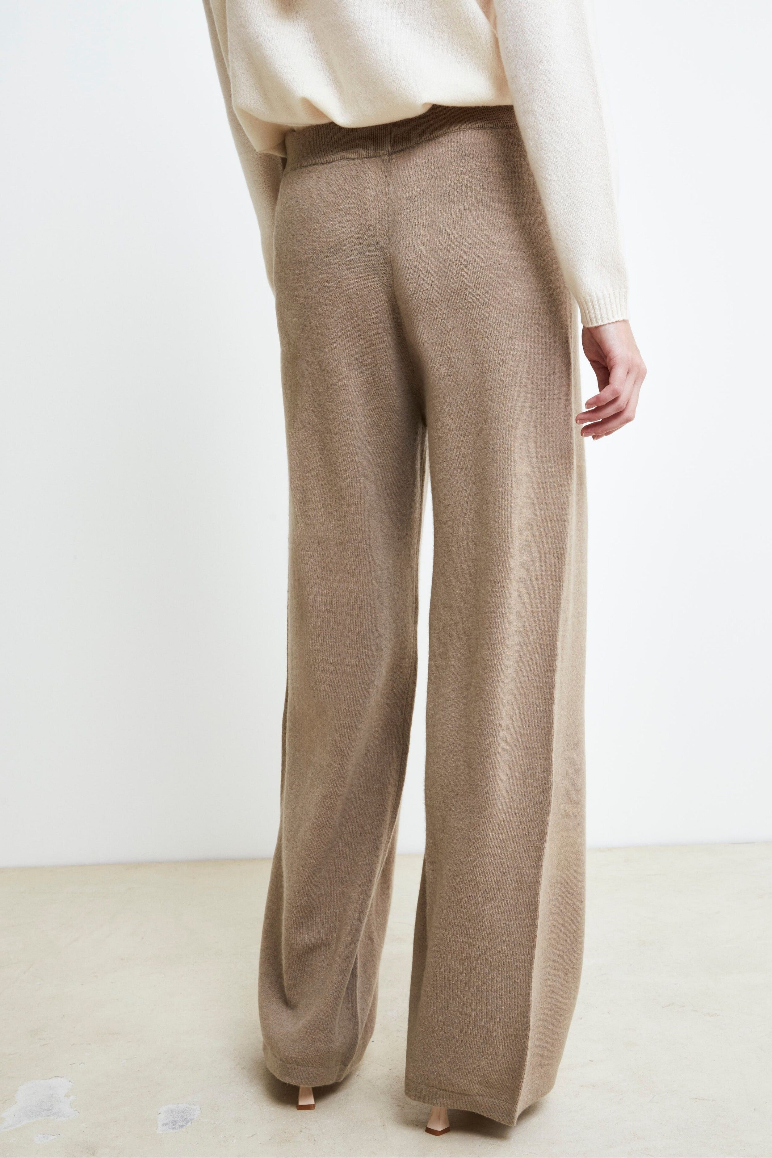 Wool and cashmere trousers - Brown