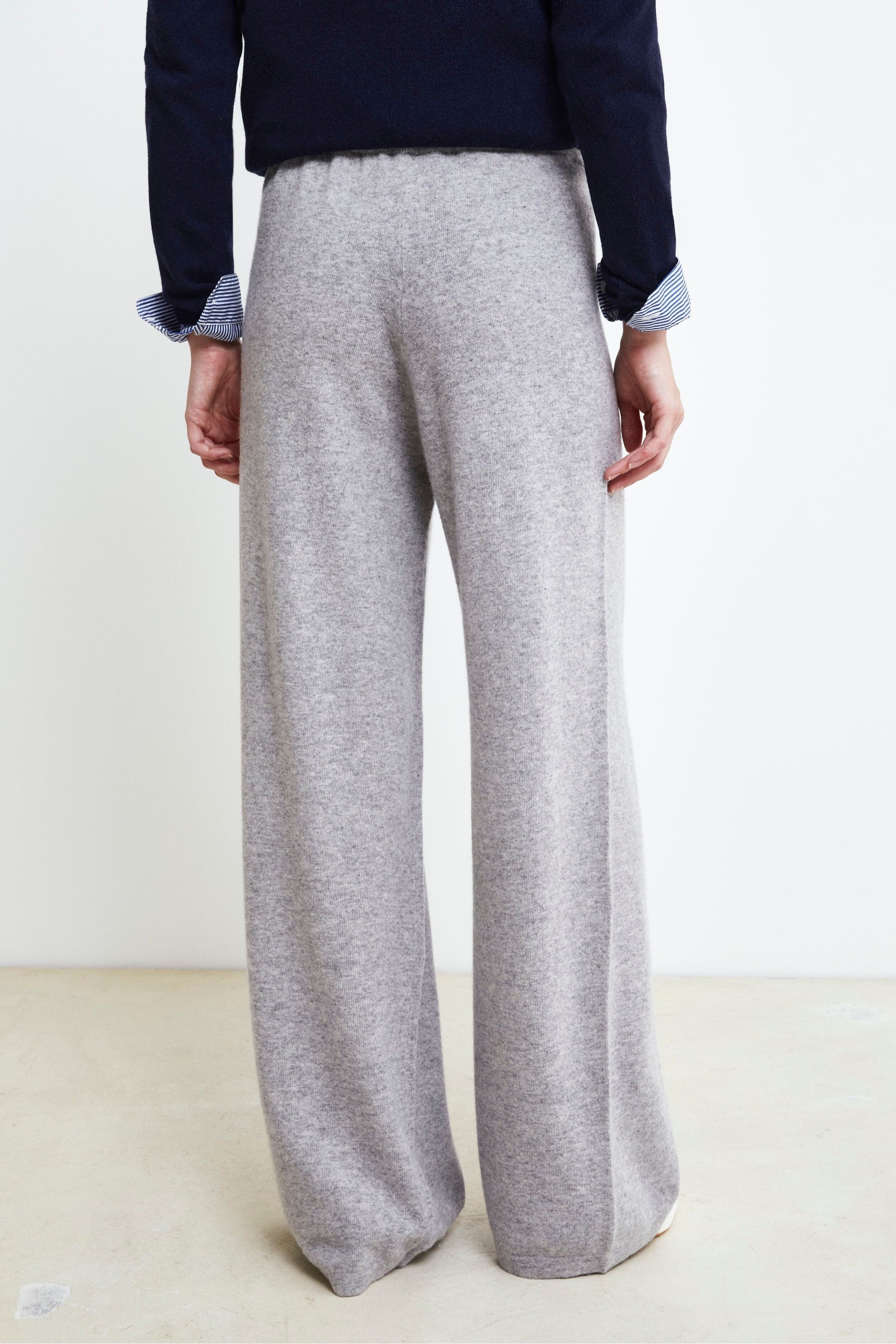 Pantalon en laine et cachemire - Gris cendré