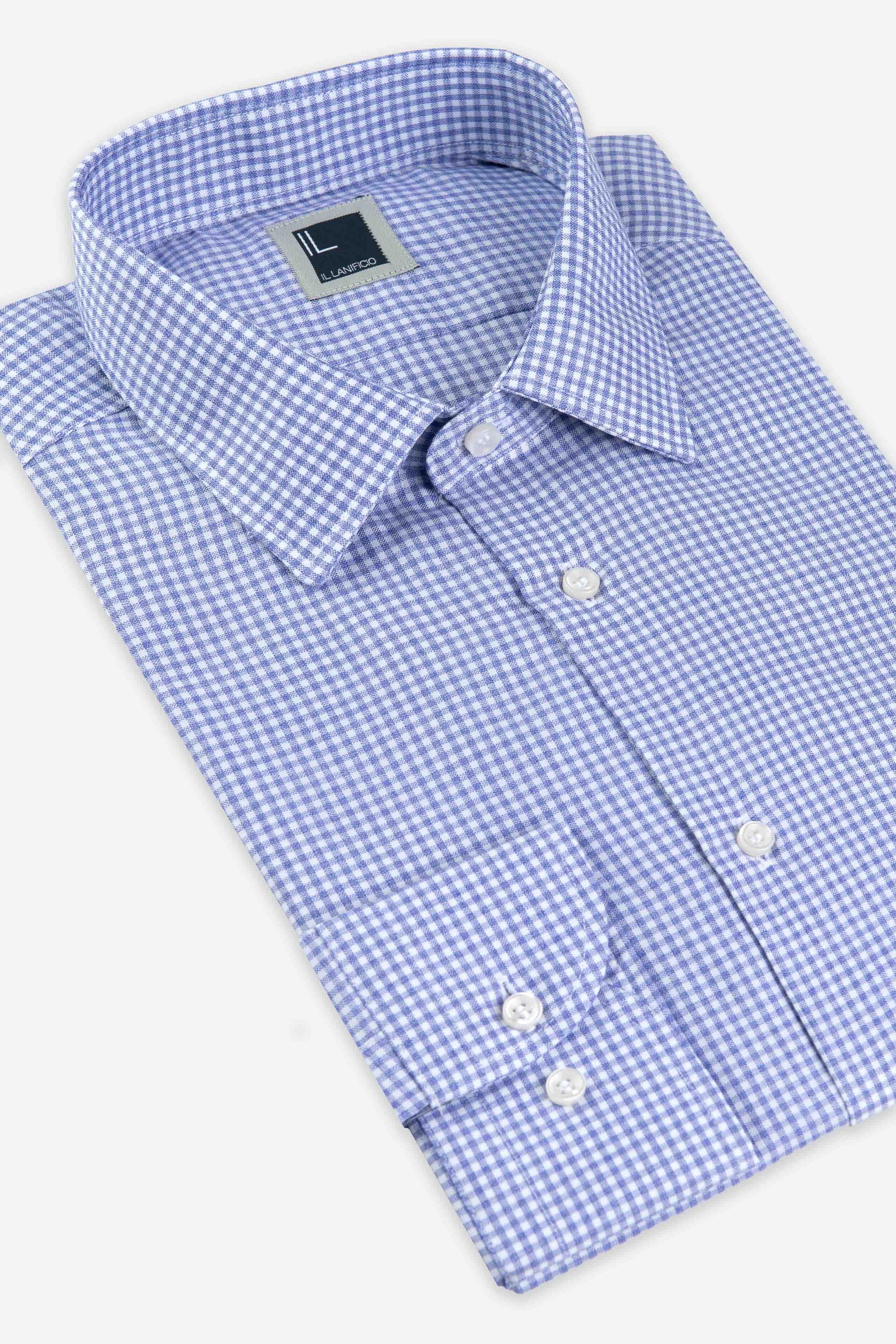 Slim checked shirt - LILAC CHECKED