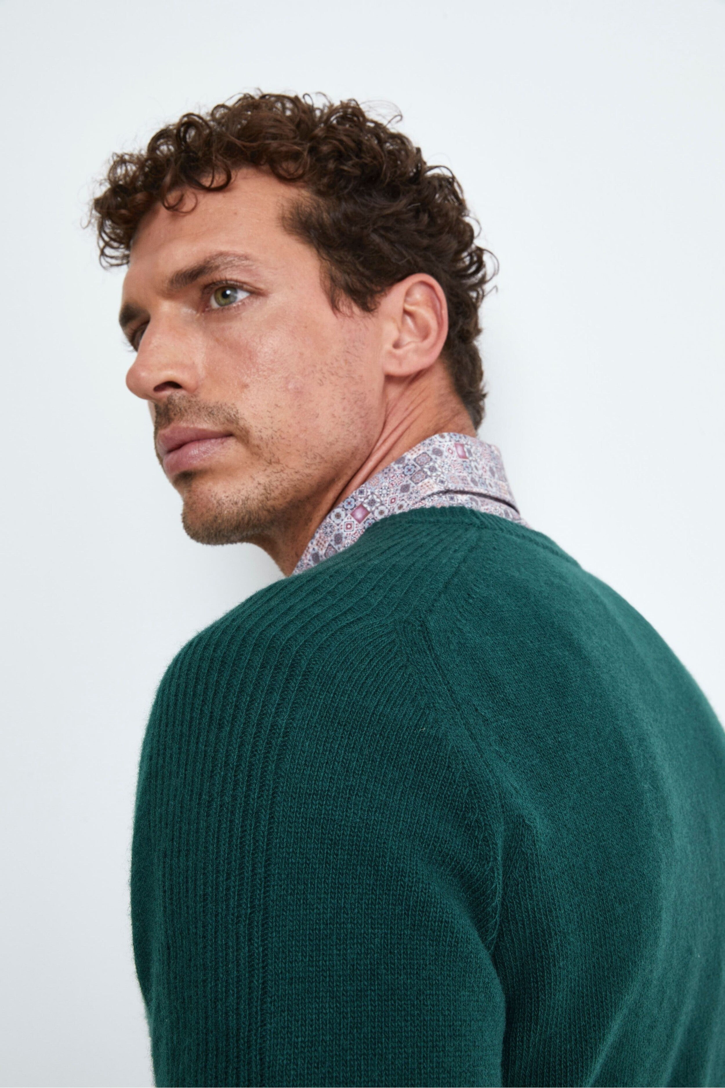 Wool and Cashmere Crewneck Sweater - GREEN